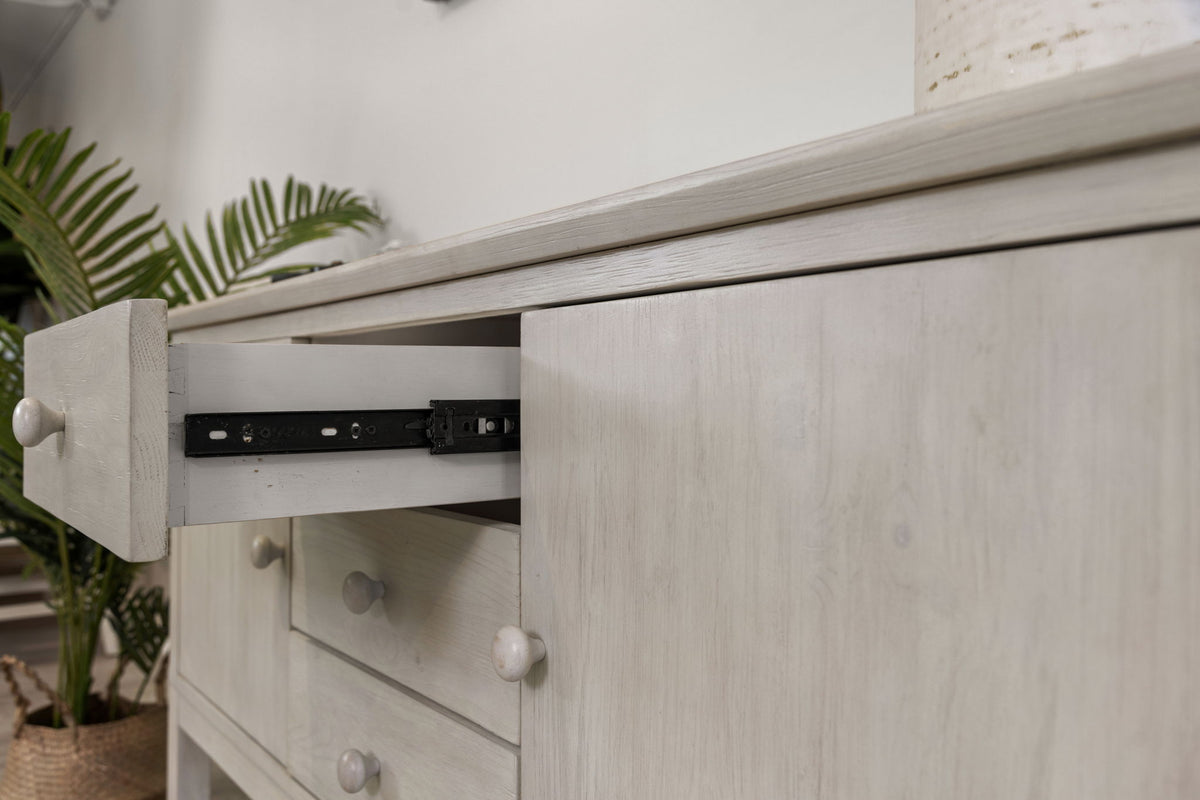 Geneva - 2-Door / 3-Drawer Credenza - Distressed White