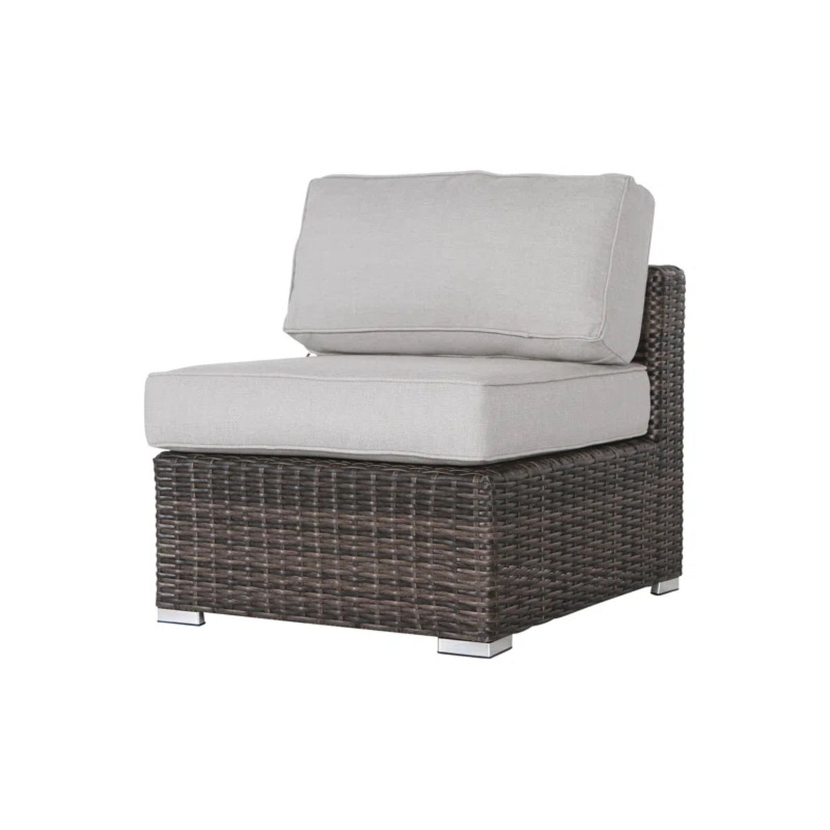 Outdoor 4 Person Garden Seating Set, Resin Wicker, Weather Resistant - Brown Mix