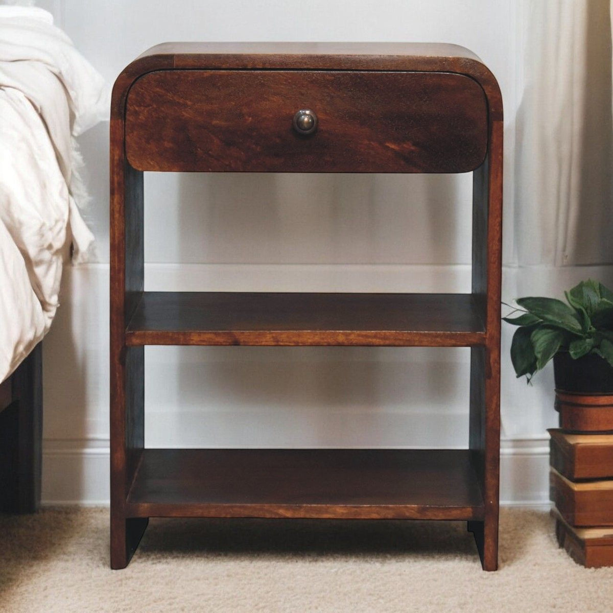 Arvessa - Open Bedside Table - Dark Brown
