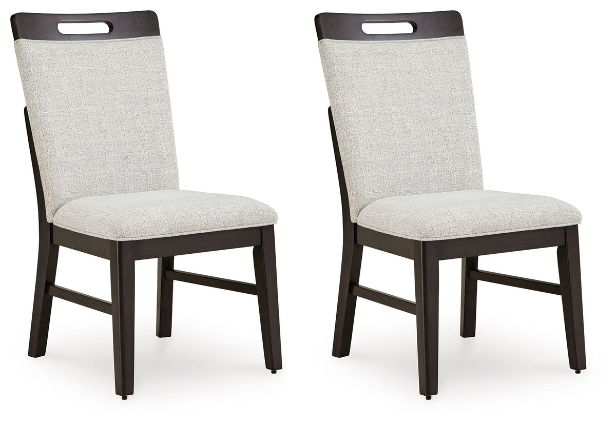 Neymorton - 7 Pc. - Rectangular Extension Table, 6 Side Chairs - Dark Grayish Brown