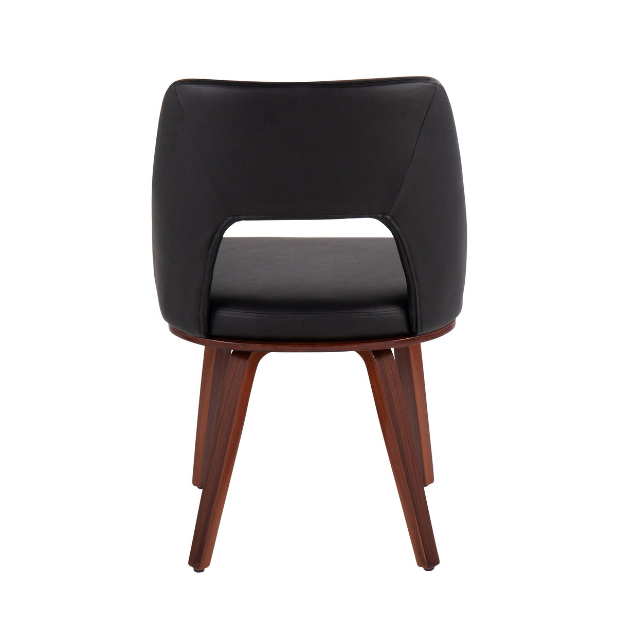 Triad - Mid-Century Modern Upholstered Chair (Set of 2) - Walnut / Black
