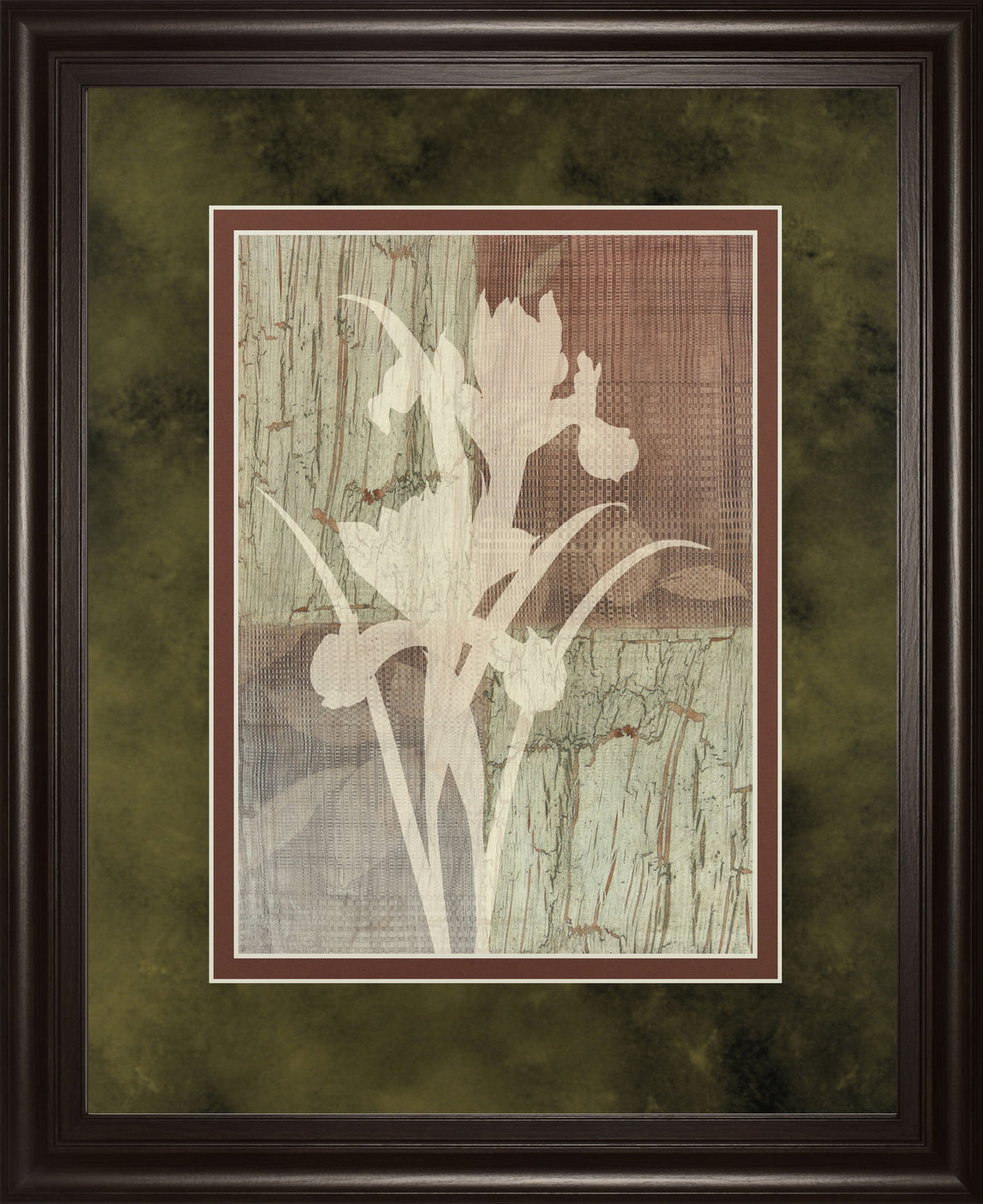 Iris Silhouette By Various - Framed Print Wall Art - Light Brown