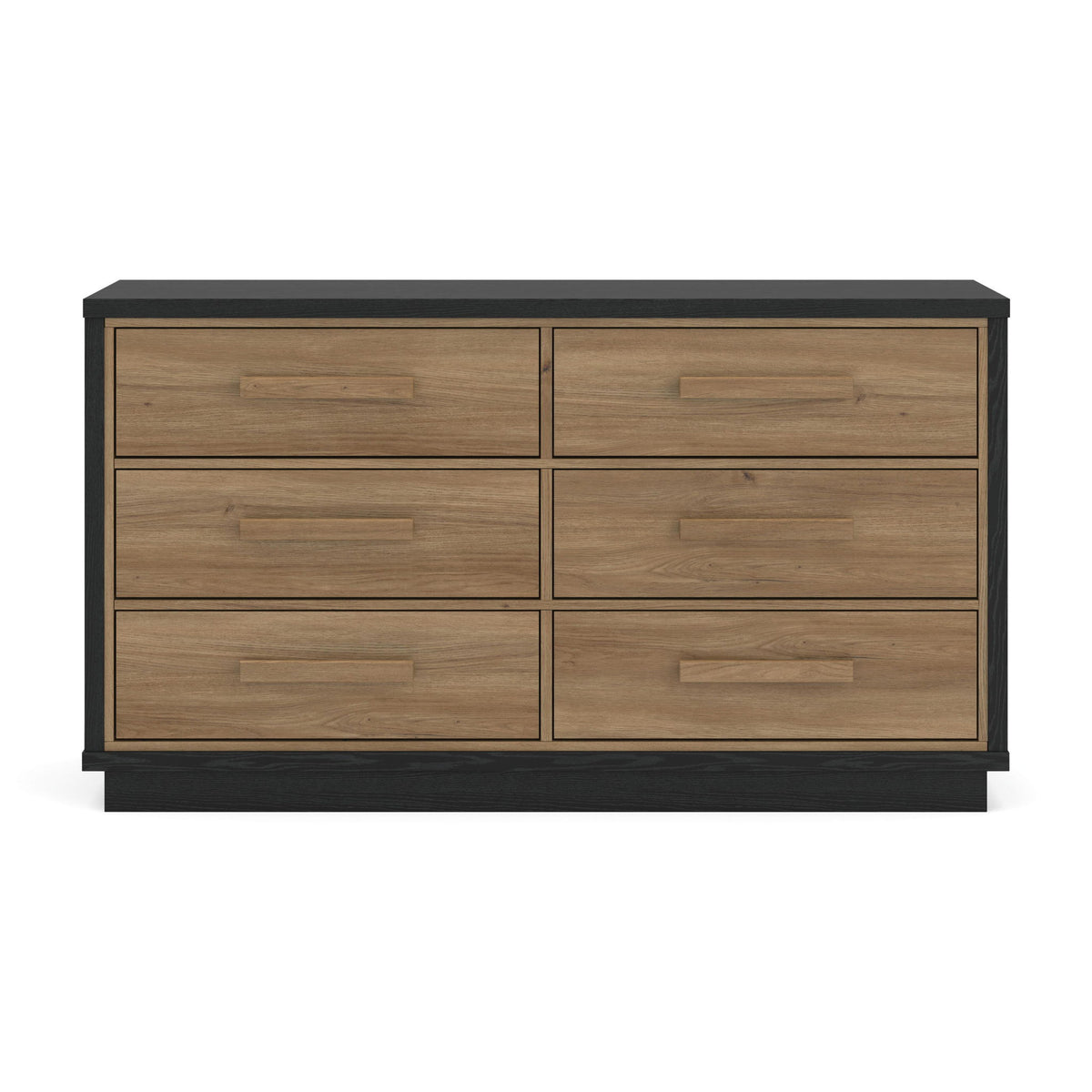 Kozmour - Six Drawer Dresser - Black / Brown