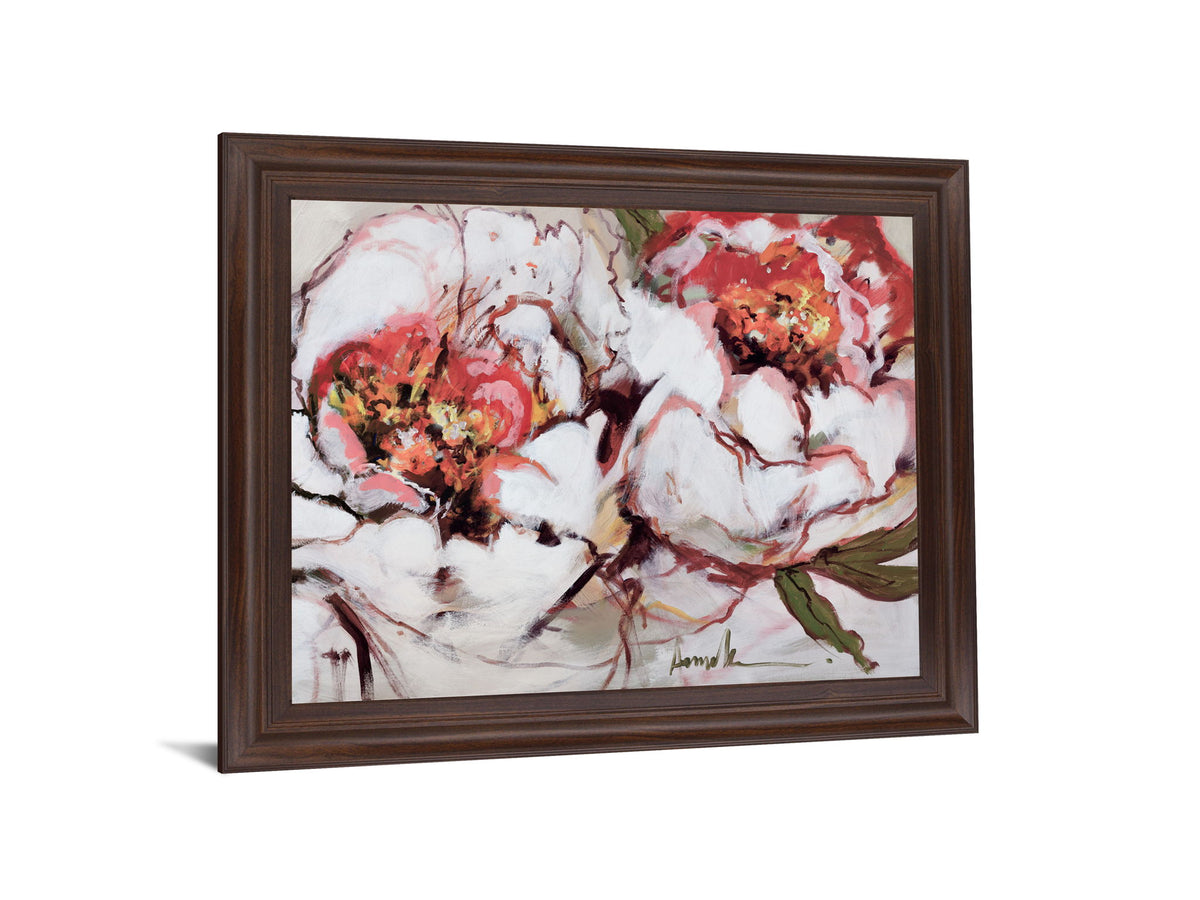 Blushing Petal Burst - 28" x 34" Framed Wall Art - Pink
