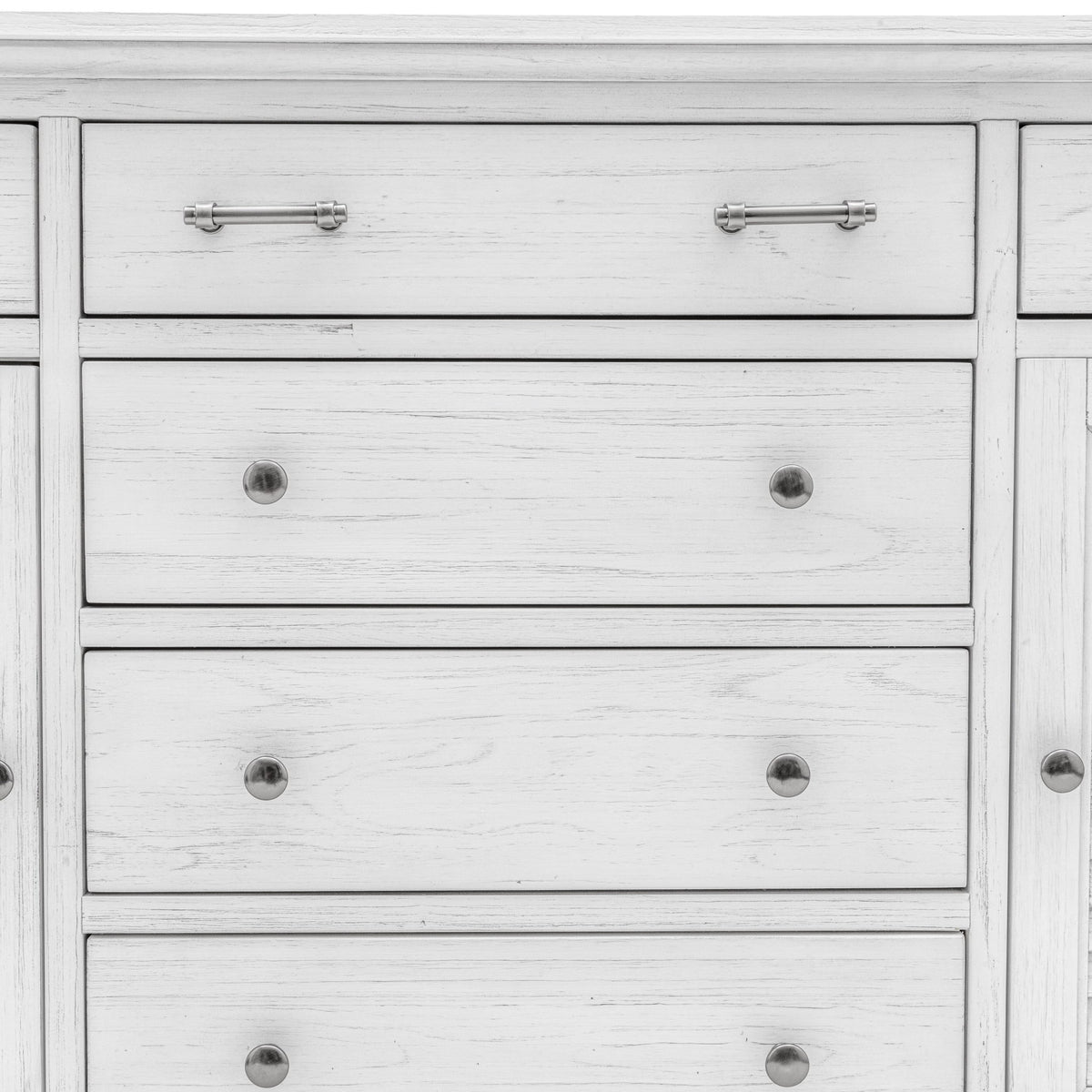 Surfside - 6 Drawer / 2 Door Dresser - Weathered White