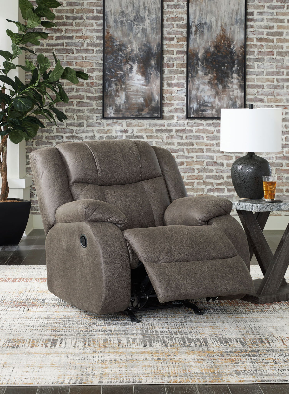 First Base - Rocker Recliner - Gunmetal