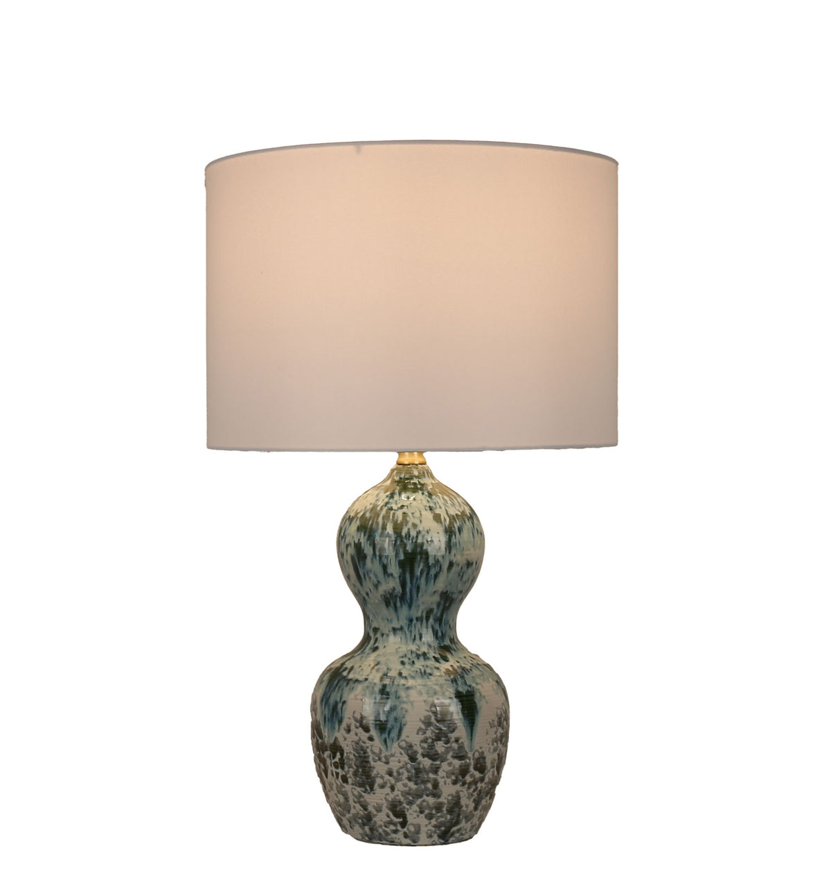 Oceanic Drift Ceramic Table Lamp (Set of 2) - Blue Drip Reactive Glaze