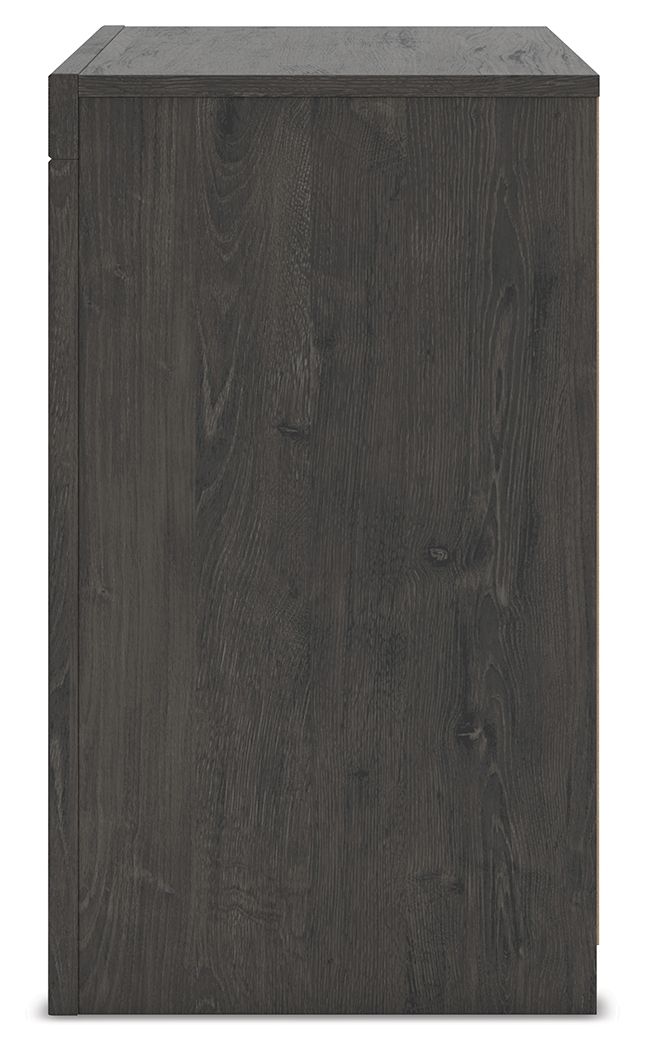 Fraluna - Two Drawer Night Stand - Charcoal