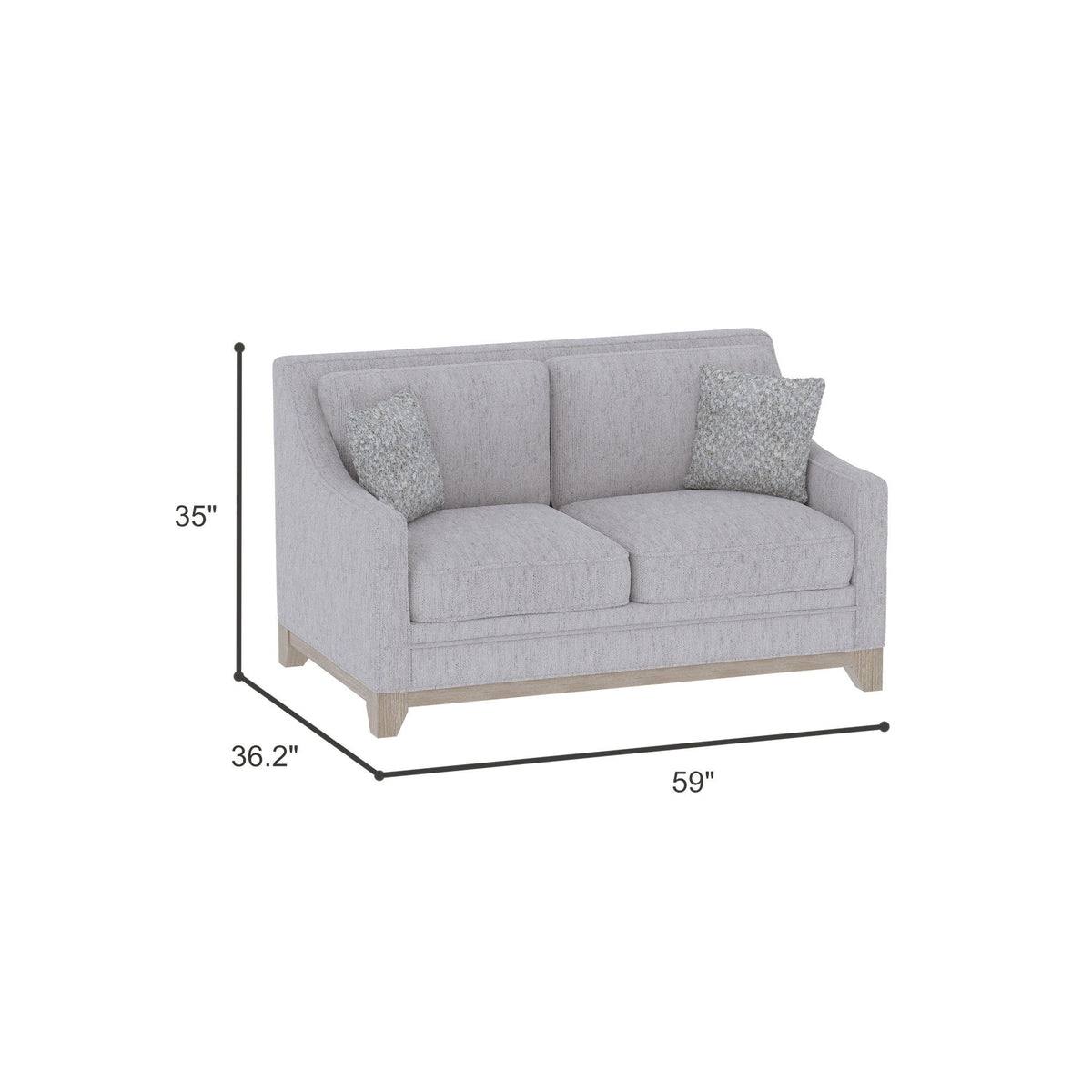Loveseat With Casual Accent - Gray