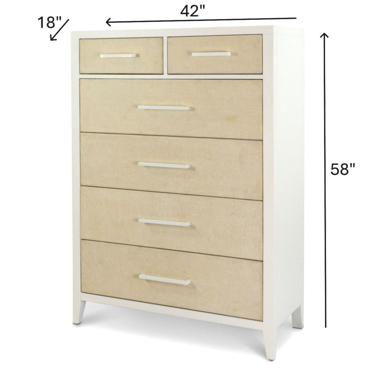 Miramar - 6 Drawer Woven Chest - Sand / Stark White