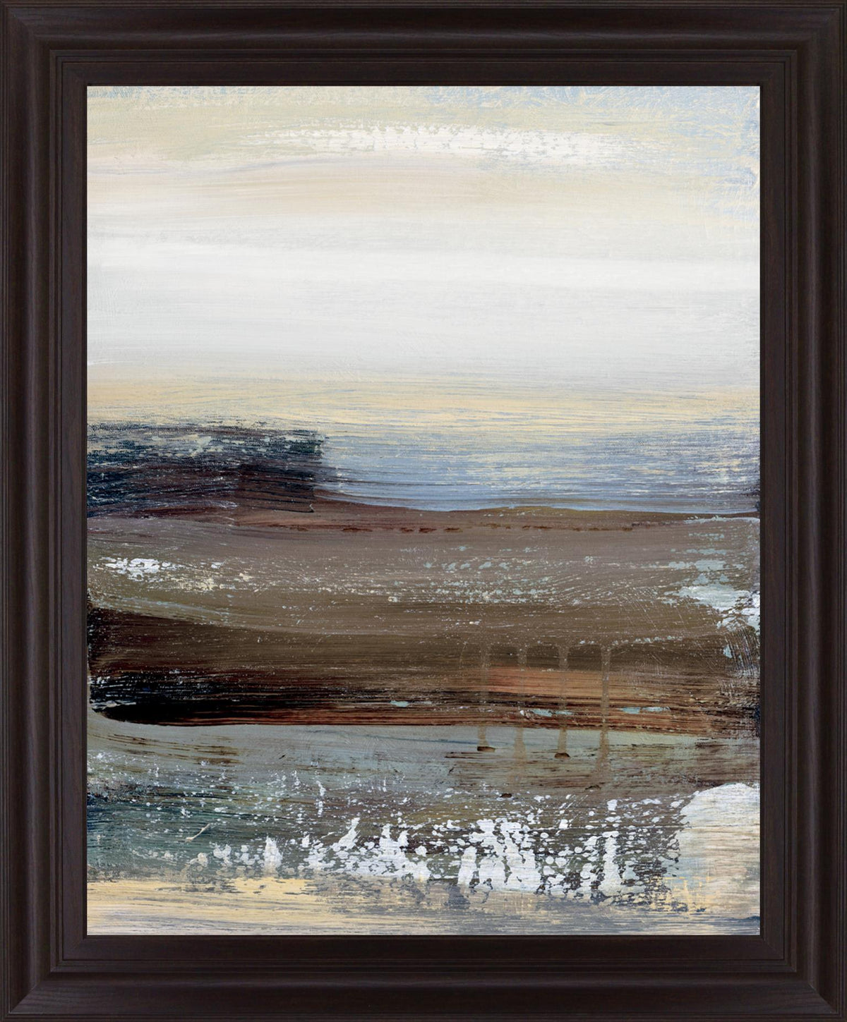 Dawned Layers - 28" x 34" Framed Wall Art - Gray