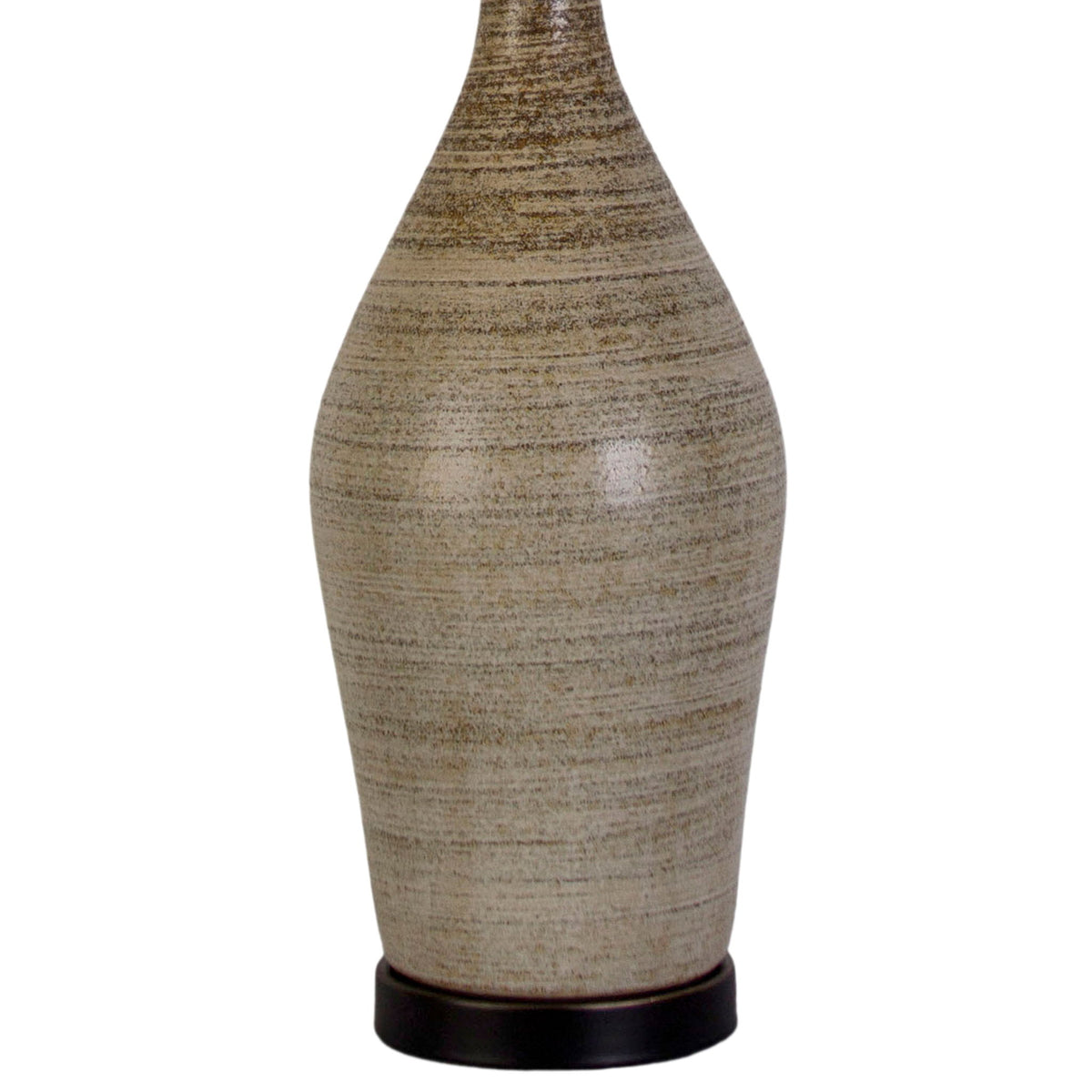 "Serene Stone" Ceramic Table Lamp (Set of 2) - Natural Finishes/Matte Black