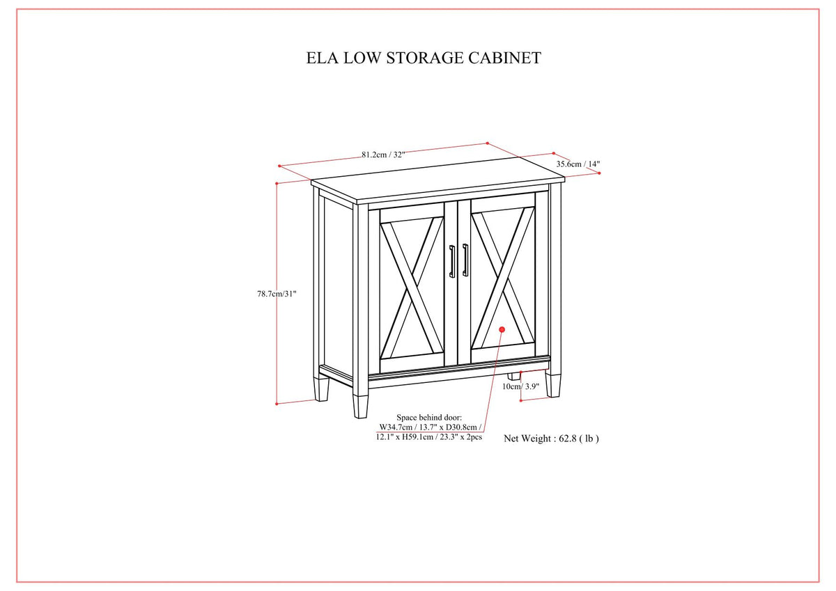 Ela - Low Storage Cabinet - Smoky Brown