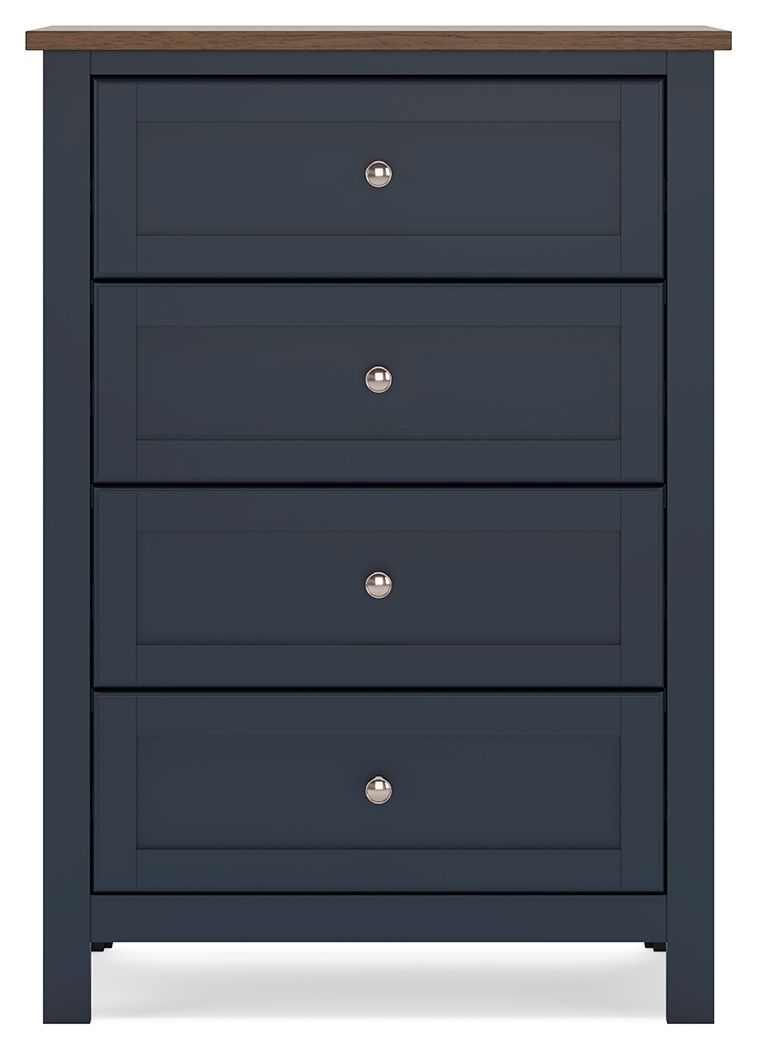 Landocken - Four Drawer Chest - Brown / Blue