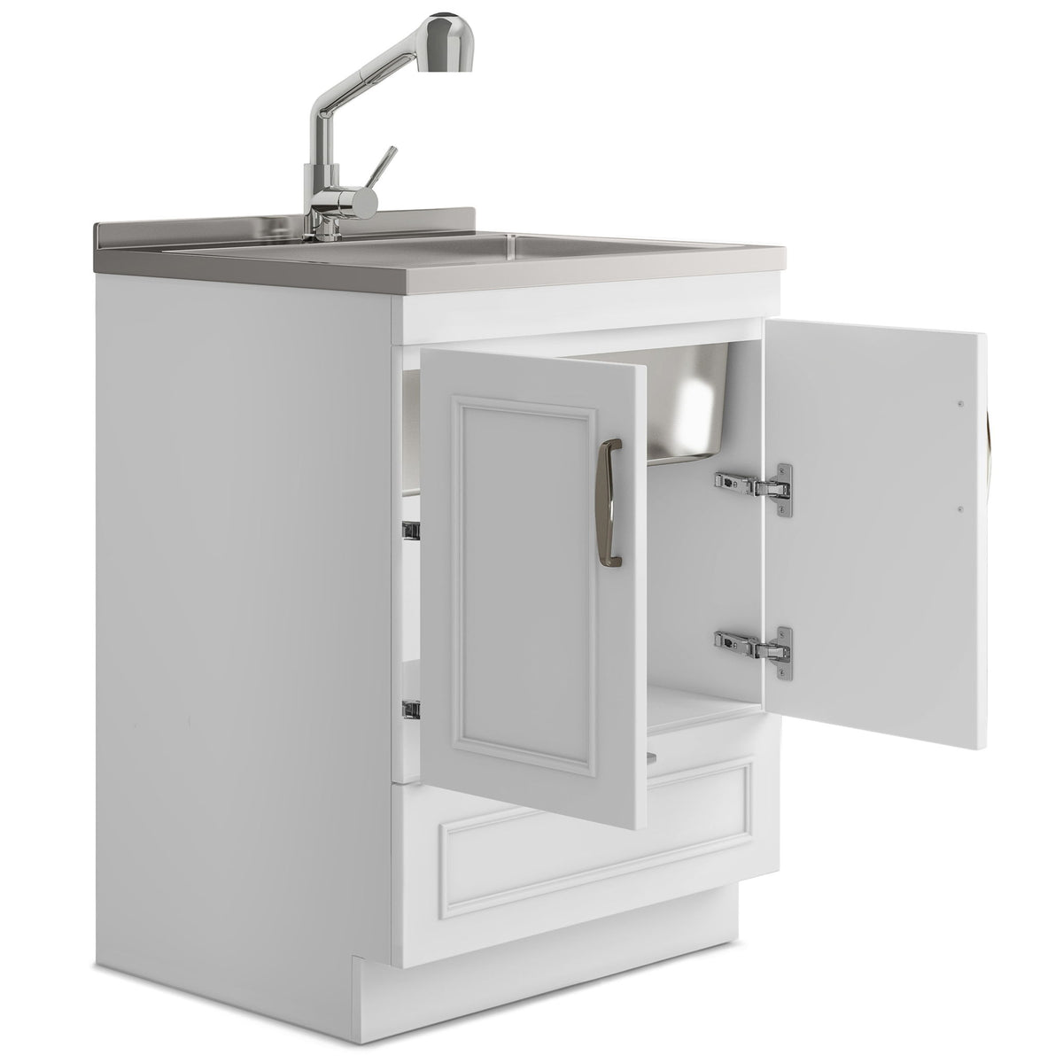 Cardinal - Laundry Cabinet With Faucet And Sink - White