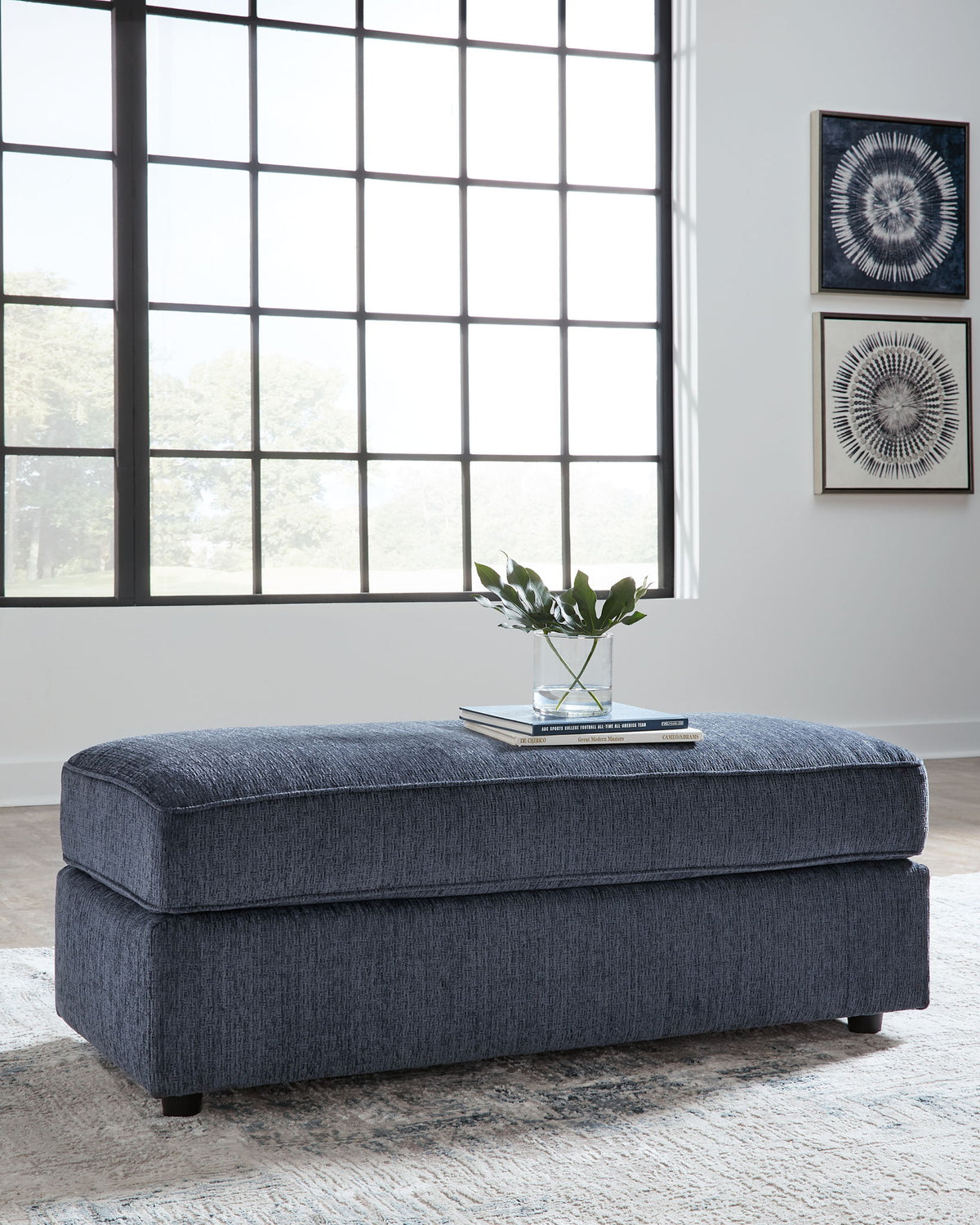 Albar Place - 2 Pc. - 2-Piece Sectional With Raf Sofa Chaise, Ottoman - Cobalt