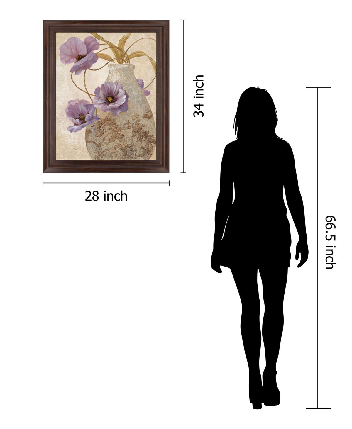 Whispering Violet Blooms - 28" x 34" Framed Wall Art - Purple
