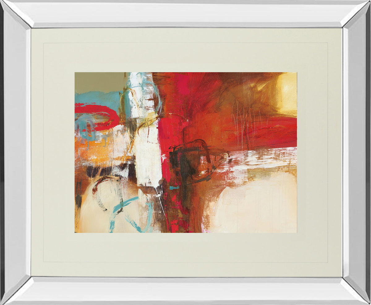 Woven By Natasha Barnes - Mirror Framed Print Wall Art - Beige