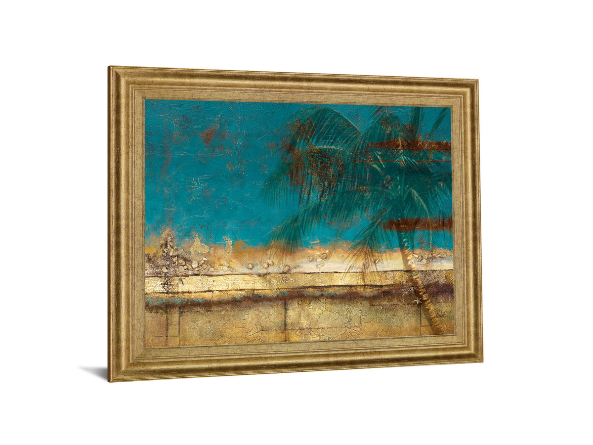 Golden Oasis - 28" x 34" Framed Wall Art - Blue