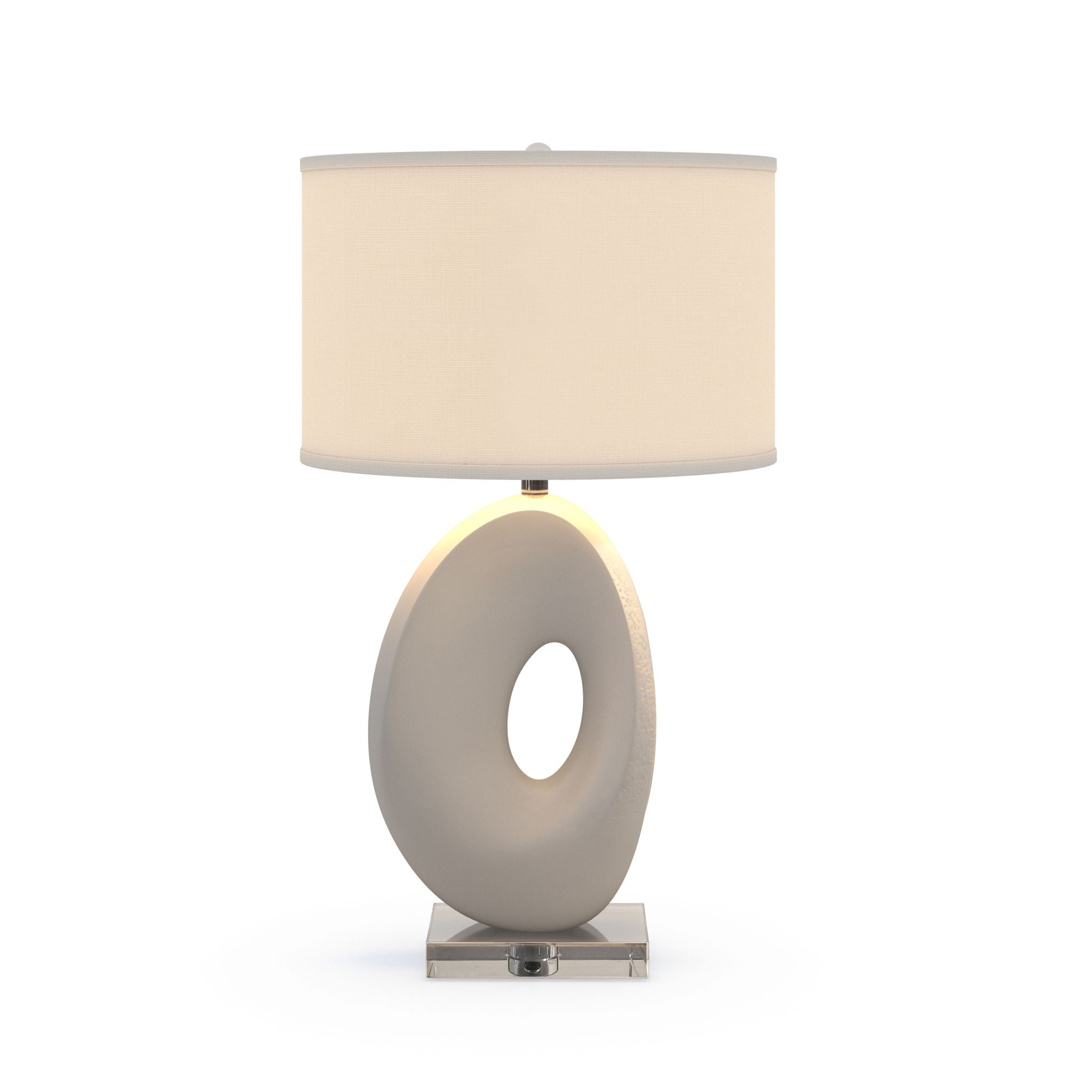 Eva - Resin Table Lamp With Organic Shape And White - White