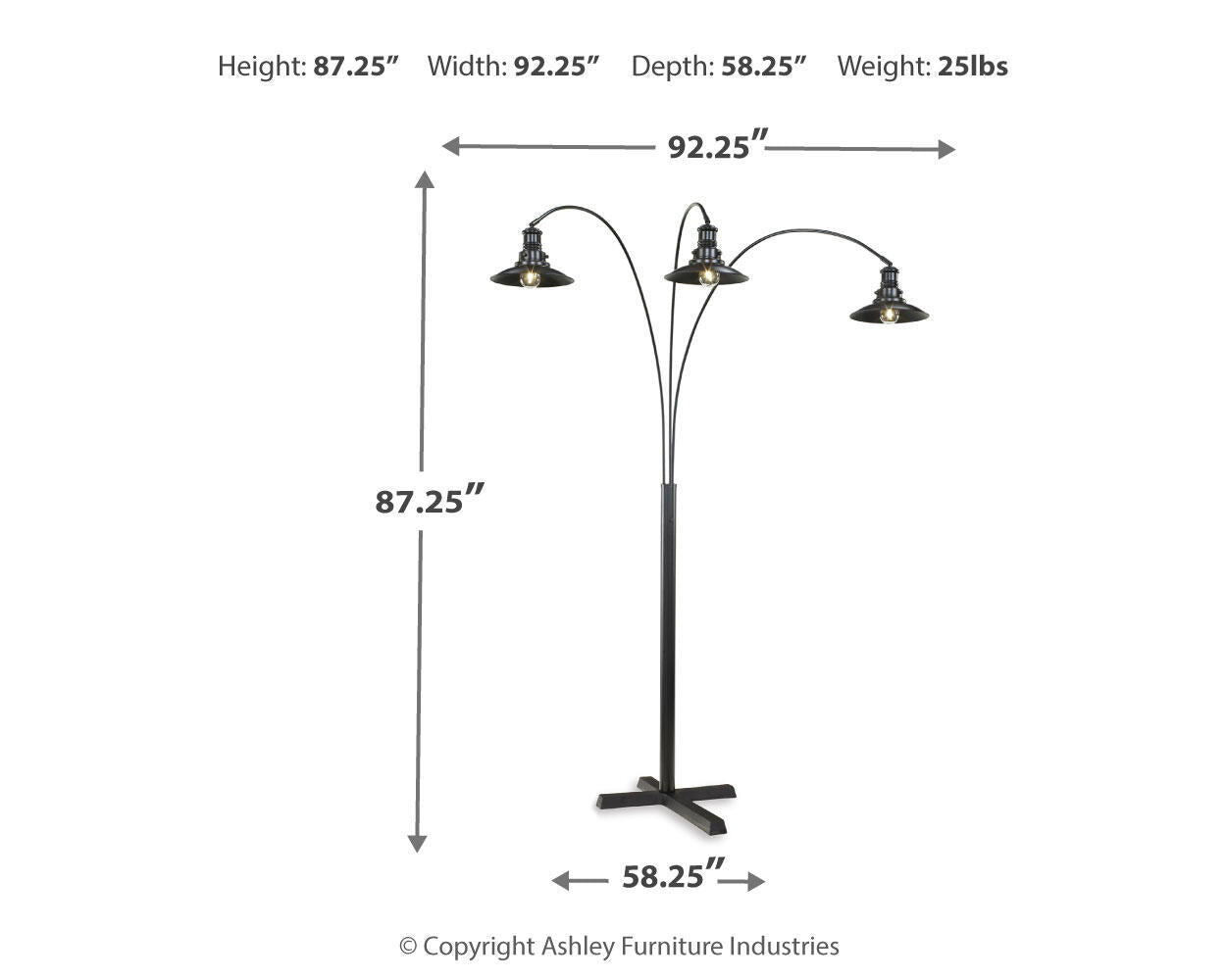 Sheriel - Metal Arc Lamp - Black