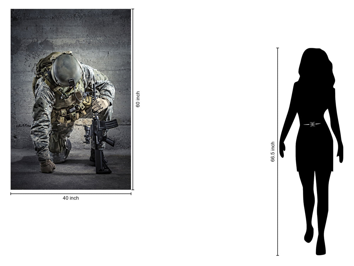 Tempered Glass With Foil - Kneeling Solider - Dark Gray