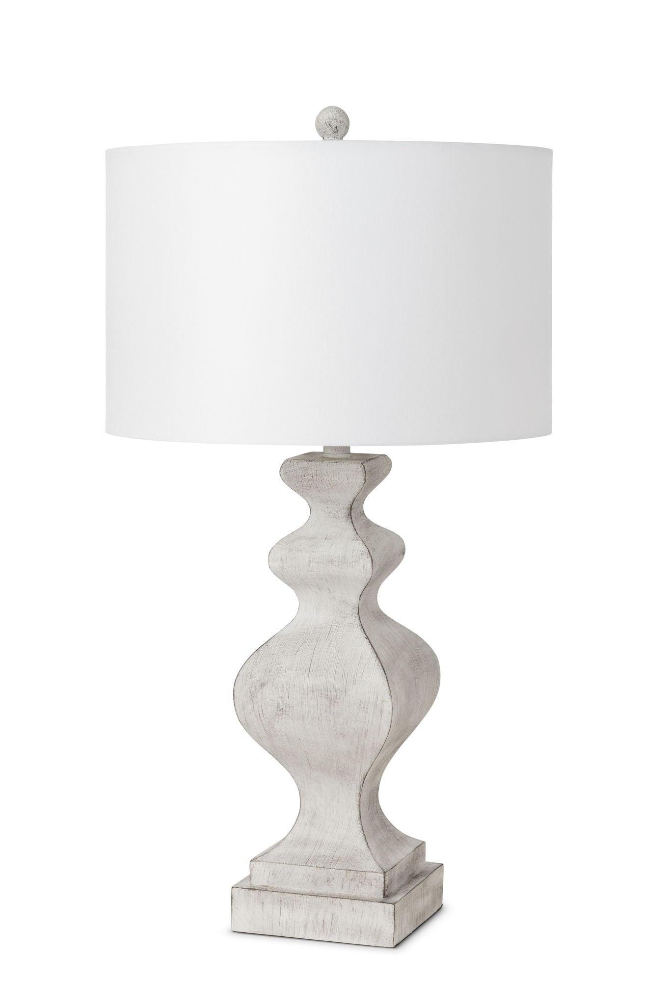 Cyrus - Farmhouse Polyresin Table Lamp With USB (Set of 2) - Distressed White