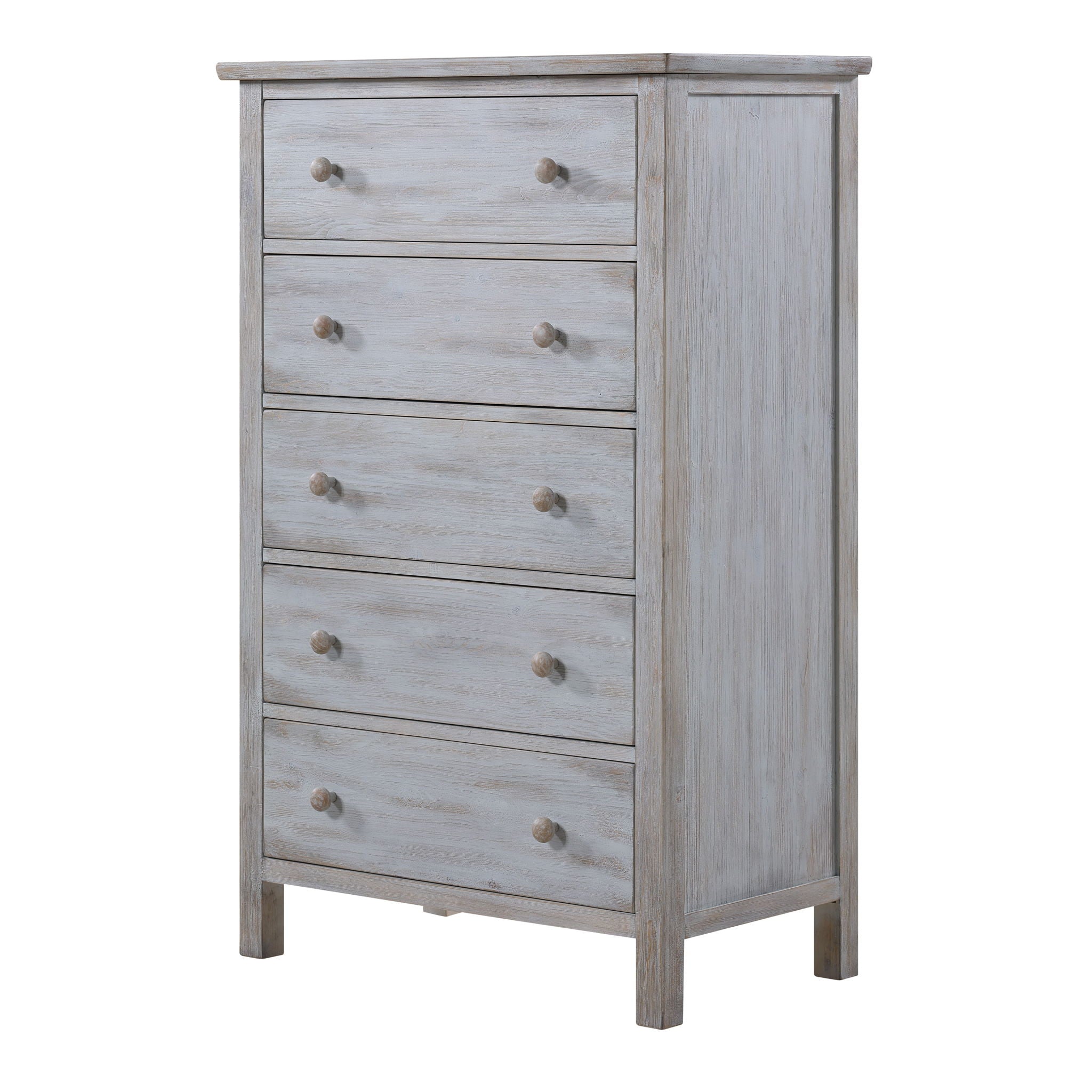 Geneva - 5 Drawer Chest - Distressed White