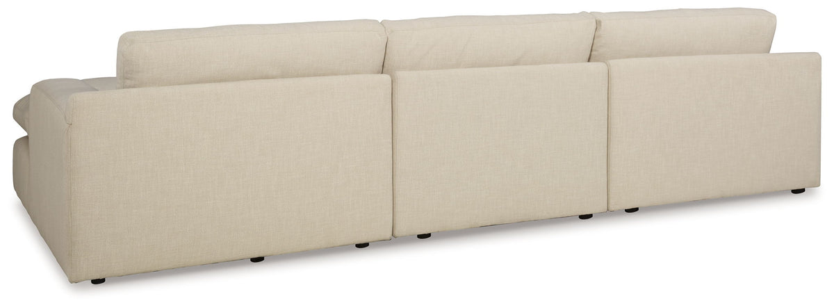 Elyza - 2 Pc. - Right Arm Facing Corner Chaise 3 Pc.Sectional, Ottoman - Linen