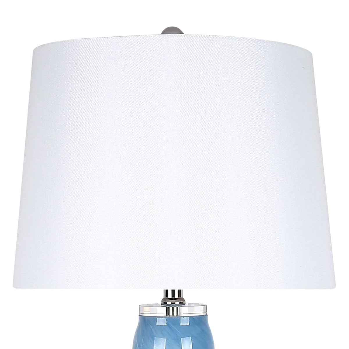 "Azure Elegance" Art Glass Table Lamp (Set of 2) - Blue Art Glass