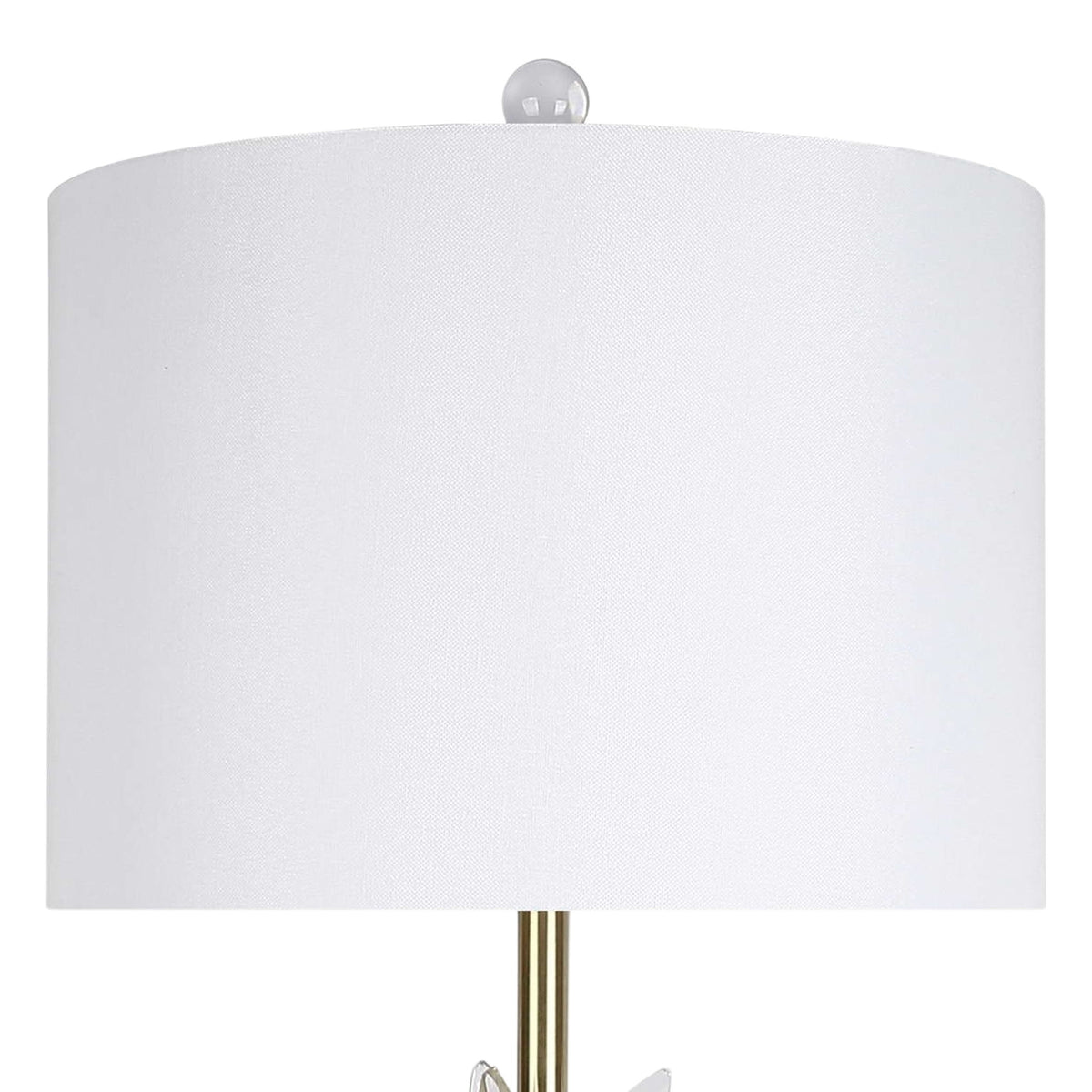 "Crystal Bloom II" Crystal And Marble Table Lamp (Set of 2) - White / Clear Crystal / Soft Gold