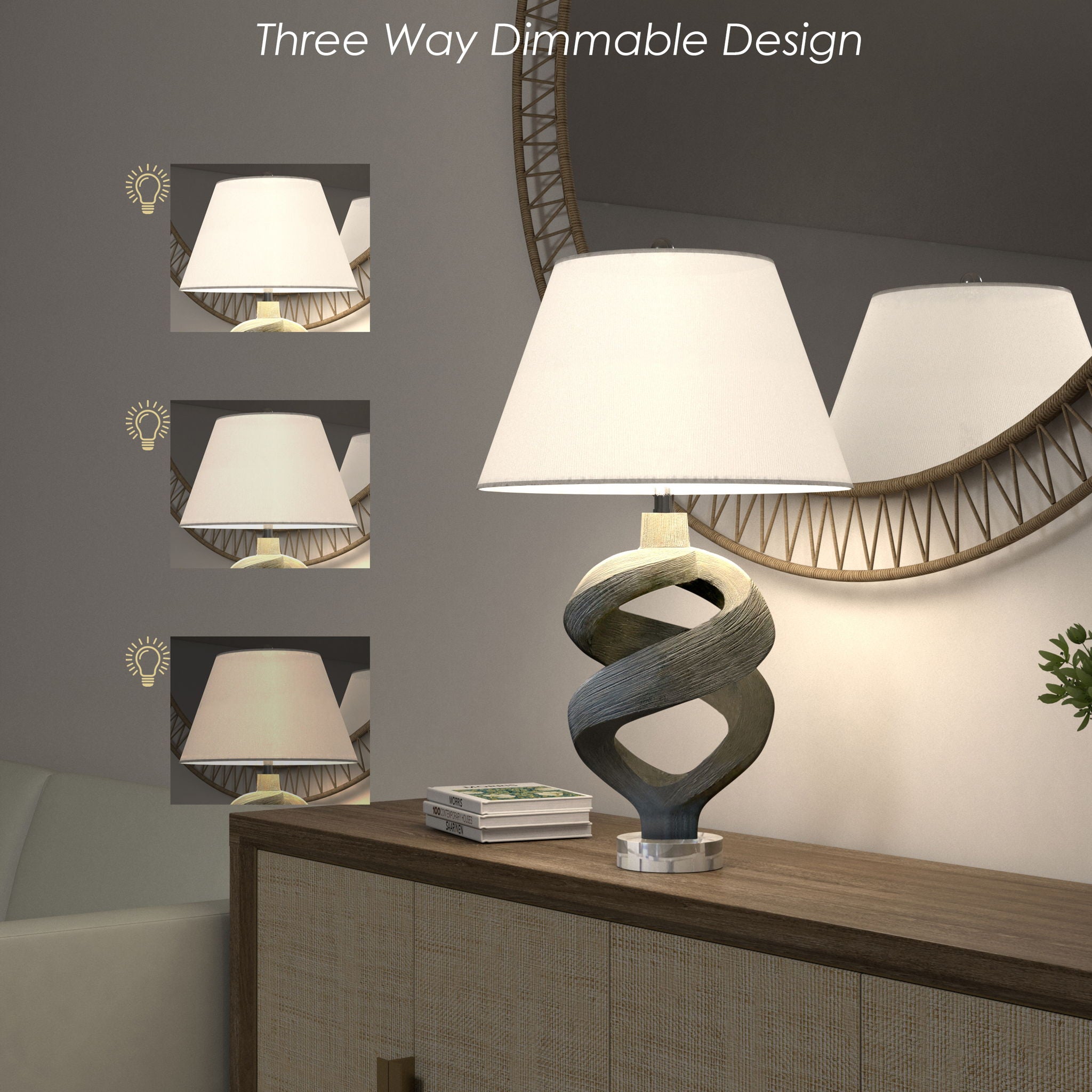 Infinity - Resin Table Lamp - Gray Wash