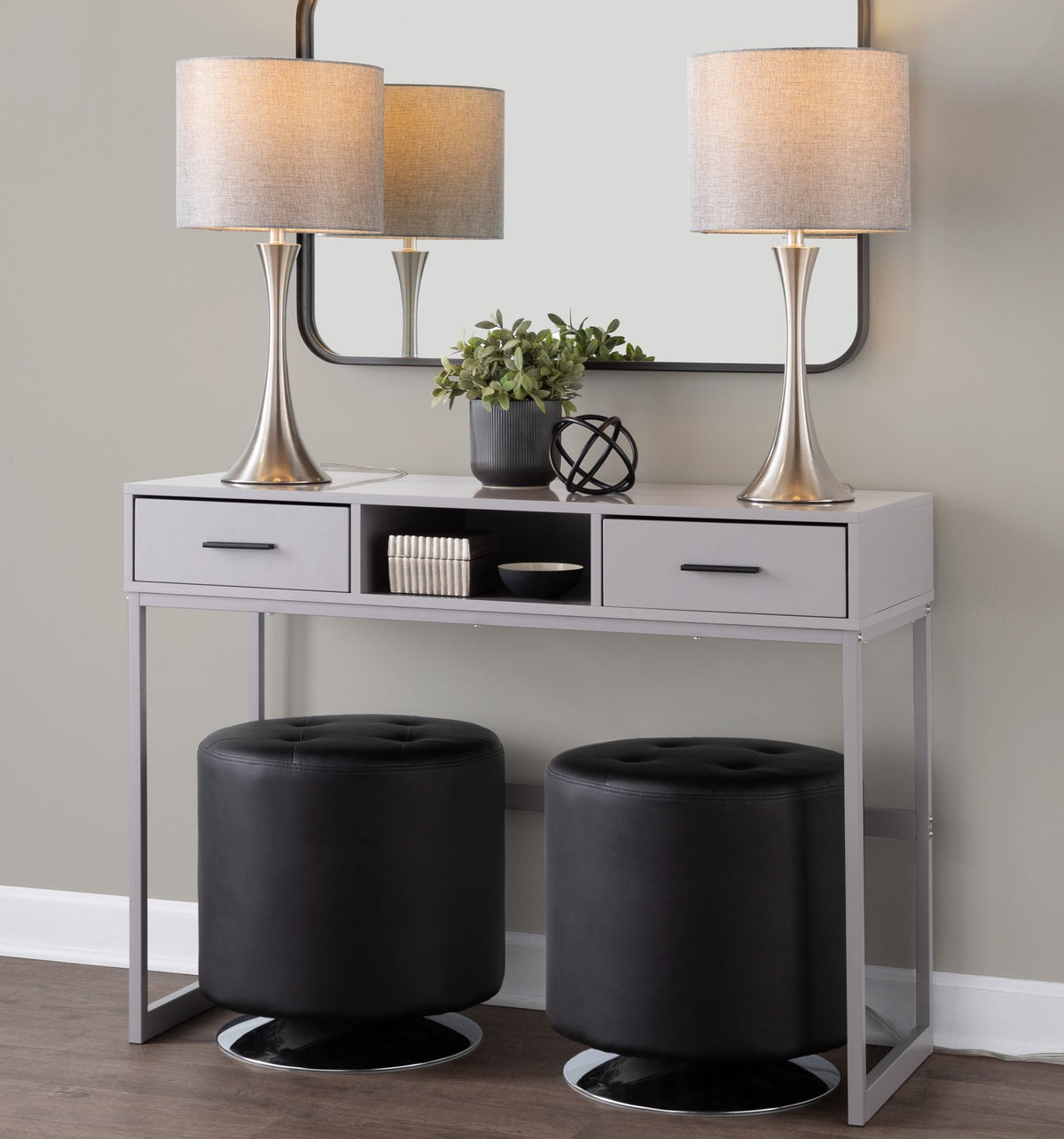 Lenuxe - Contemporary Semi Gloss Table Lamp (Set of 2)