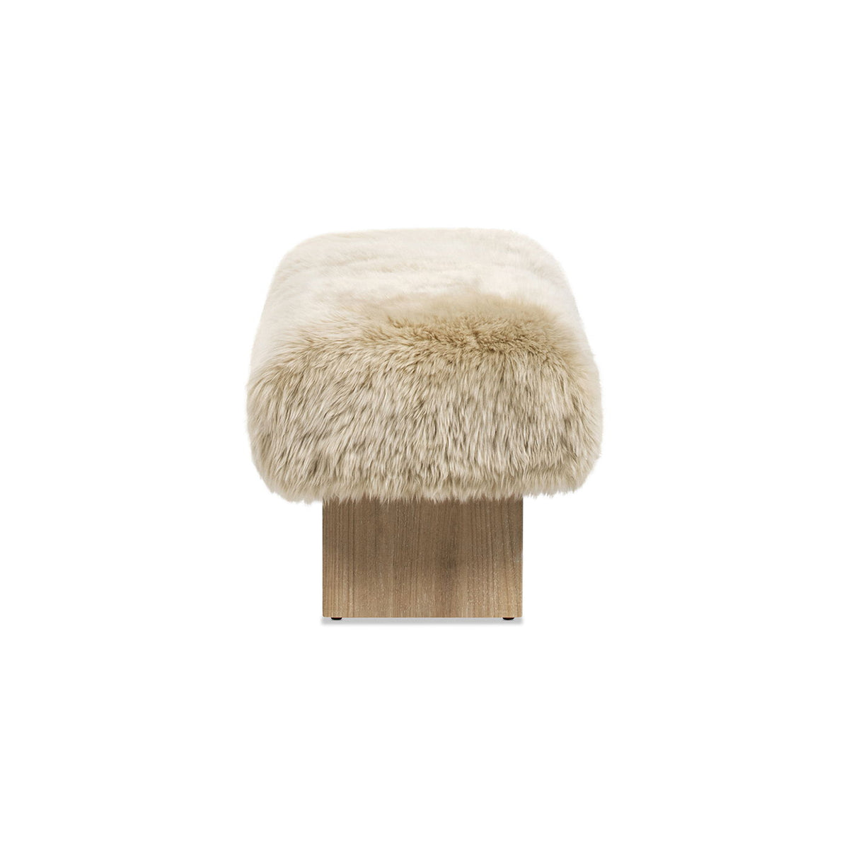 Leda - Sheepskin Fur Rectangular Accent Bench - Natural Blonde