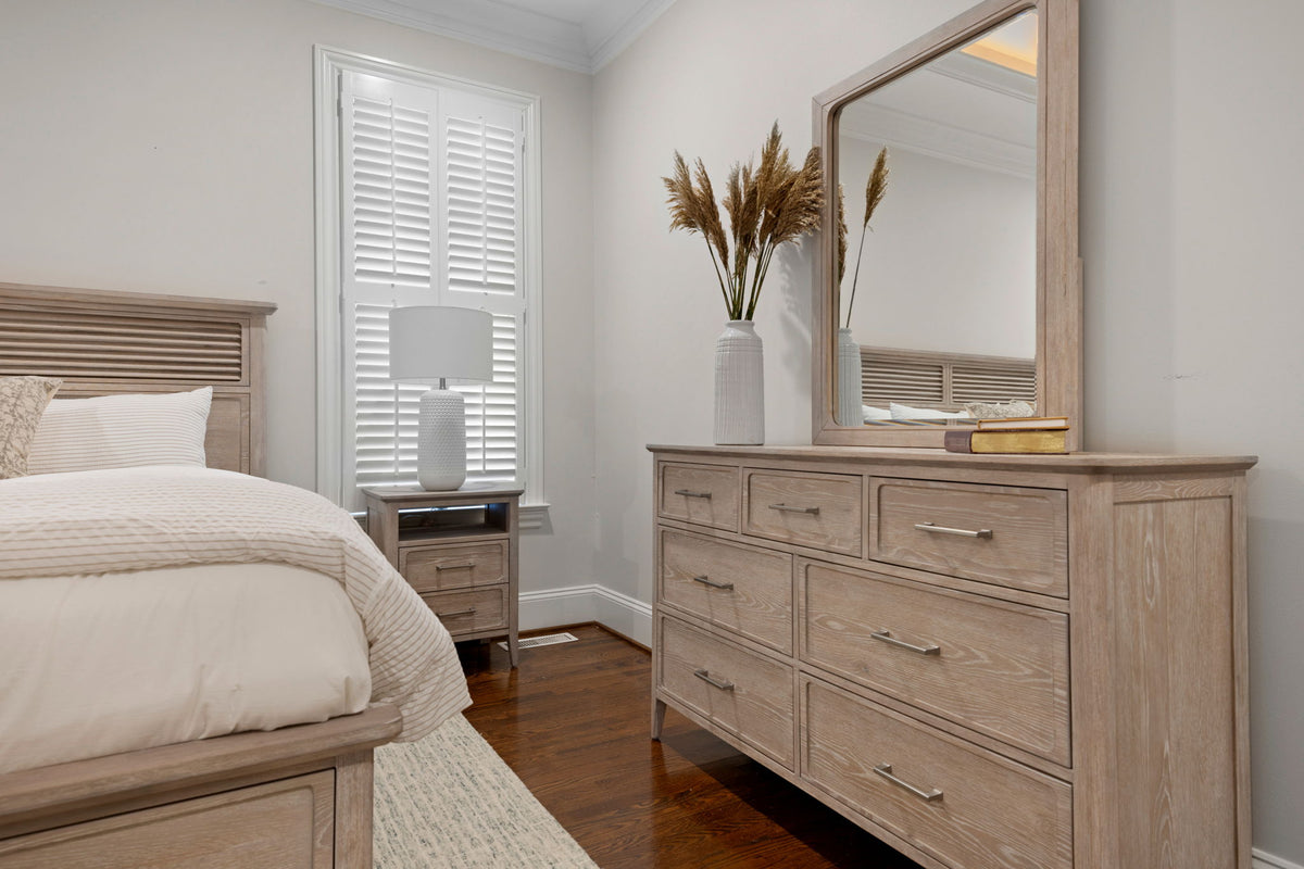 Cape May - Rectangular Dresser Mirror - Glazed Driftwood