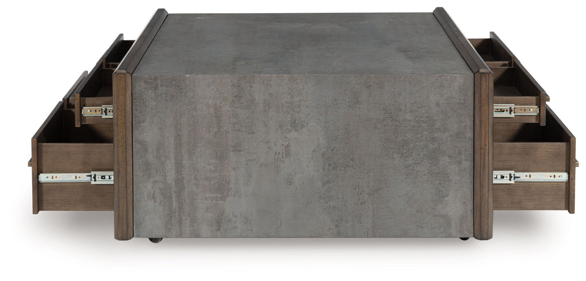 Kallenny - Square Cocktail Table - Brown / Gray