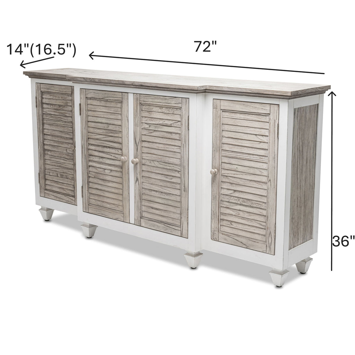 Islamorada - 4-Door Credenza - Dapple Gray / Blanc