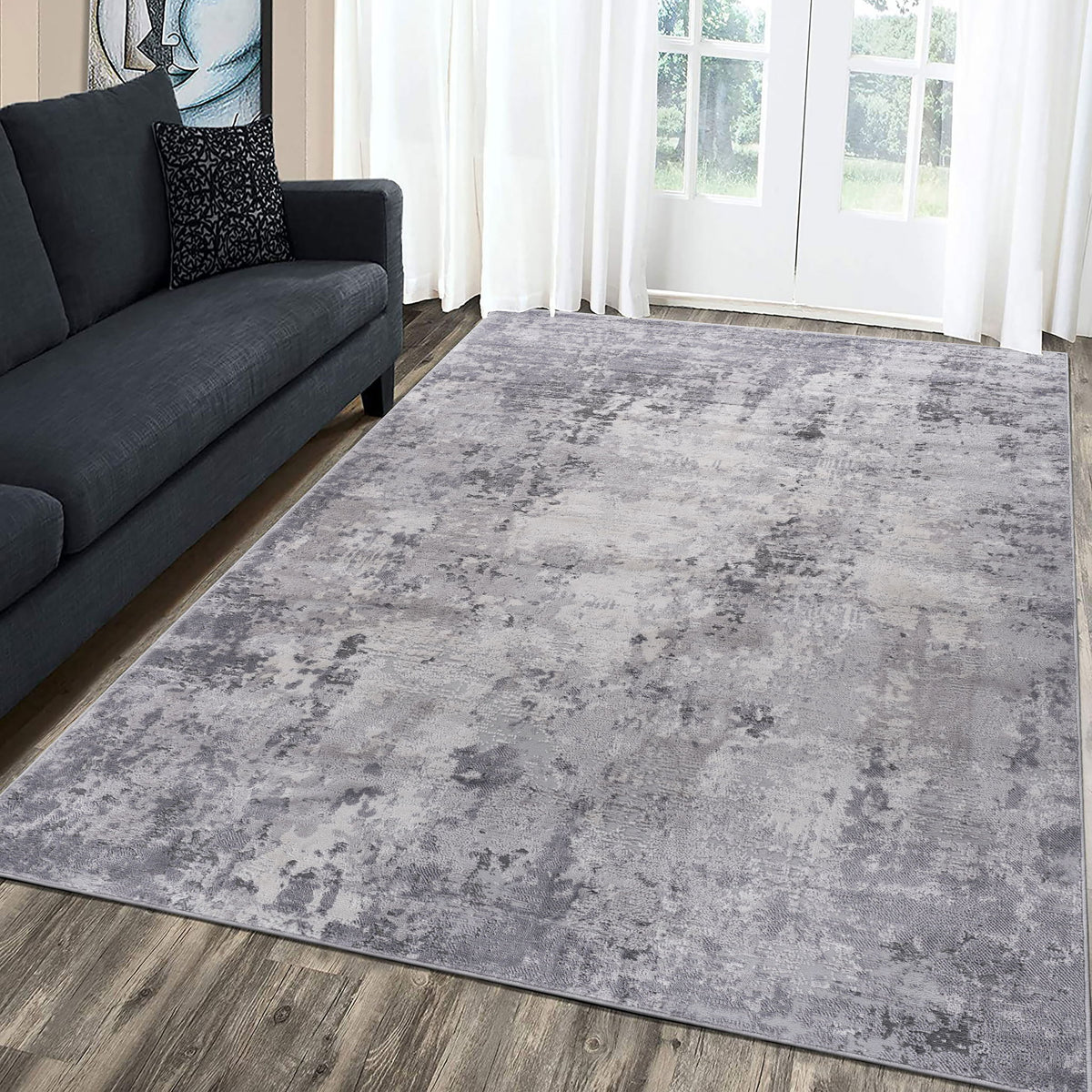 Marfi - 6' X 9' Abstract Area Rug - Light Gray