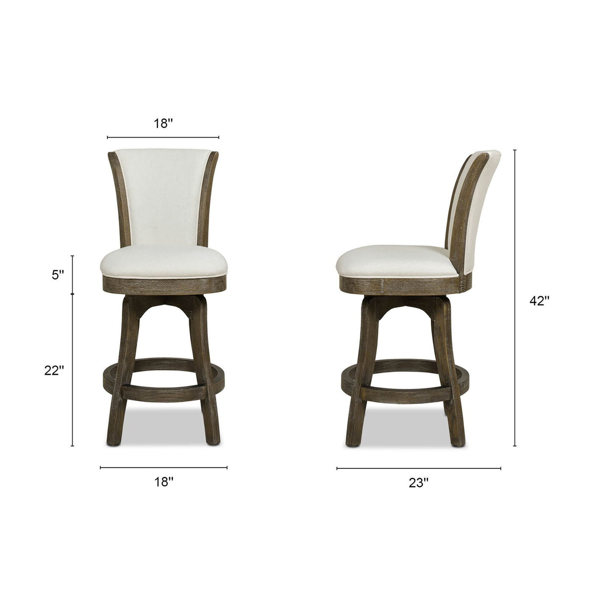 Henry - Armless Swivel Counter Height Bar Stool