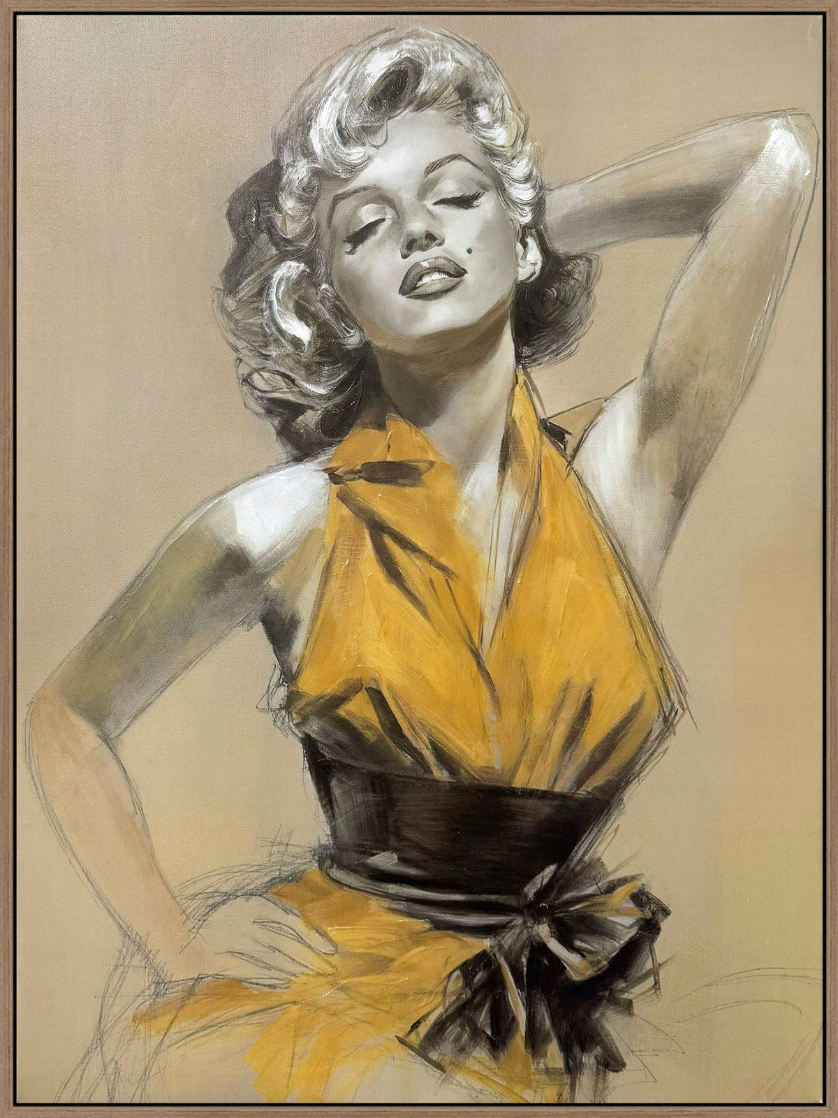 Golden Muse II Hand-Embellished Canvas In Frame - Gold / Beige