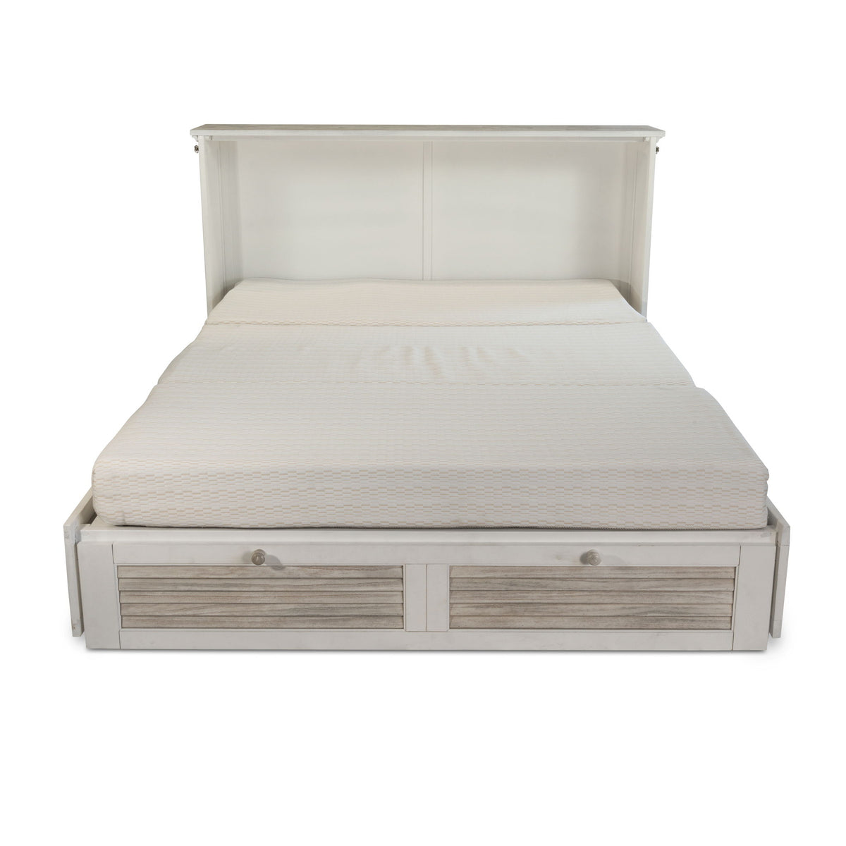 Islamorada - Queen Size Cabinet Bed With Mattress - Dapple Gray / Blanc