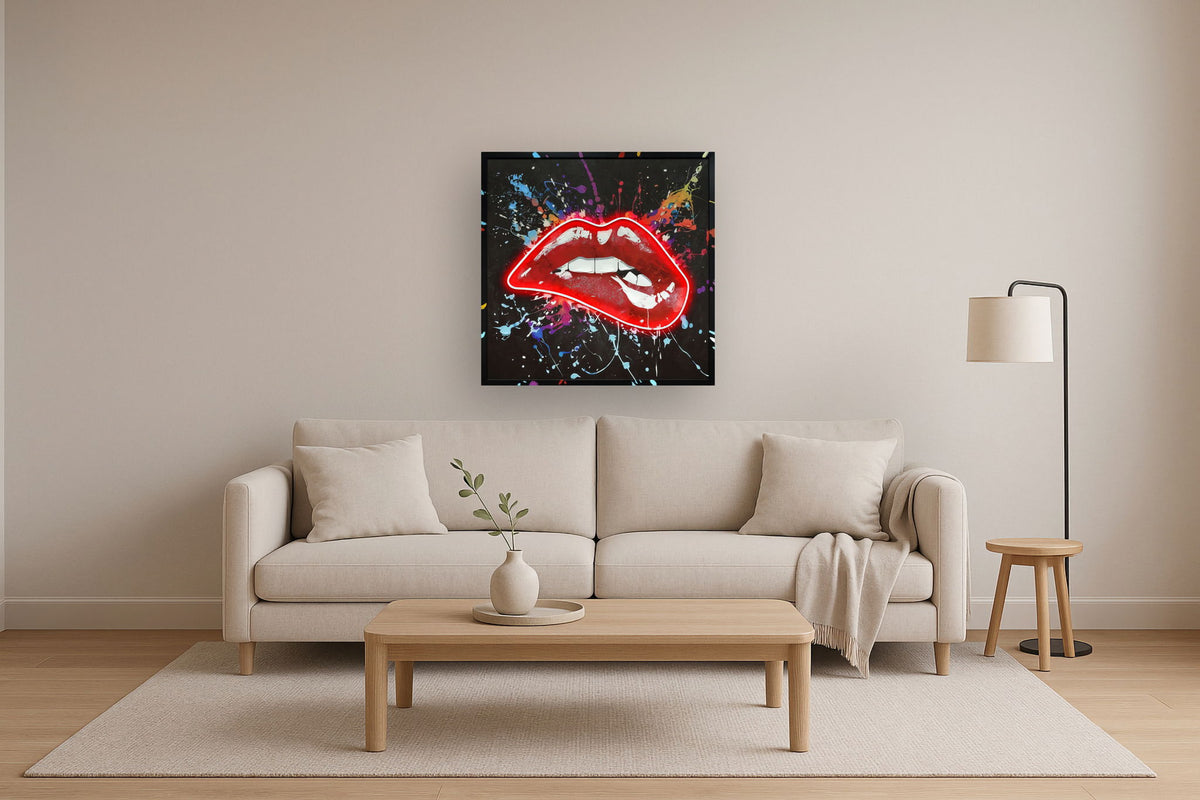 Vivid Desire - 33" x 33" Framed Wall Art - Red