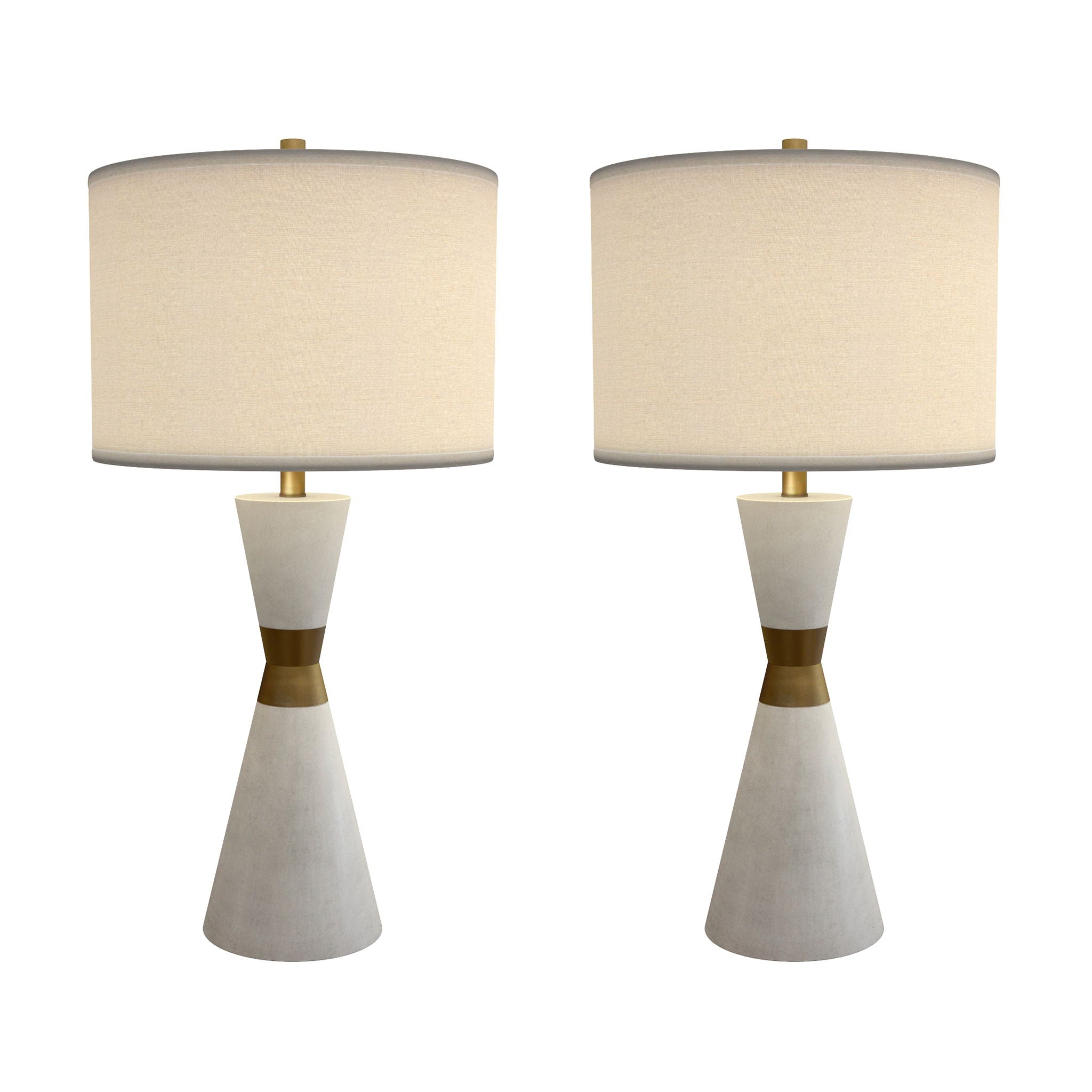 Hourglass - Resin And Metal Table Lamp (Set of 2)