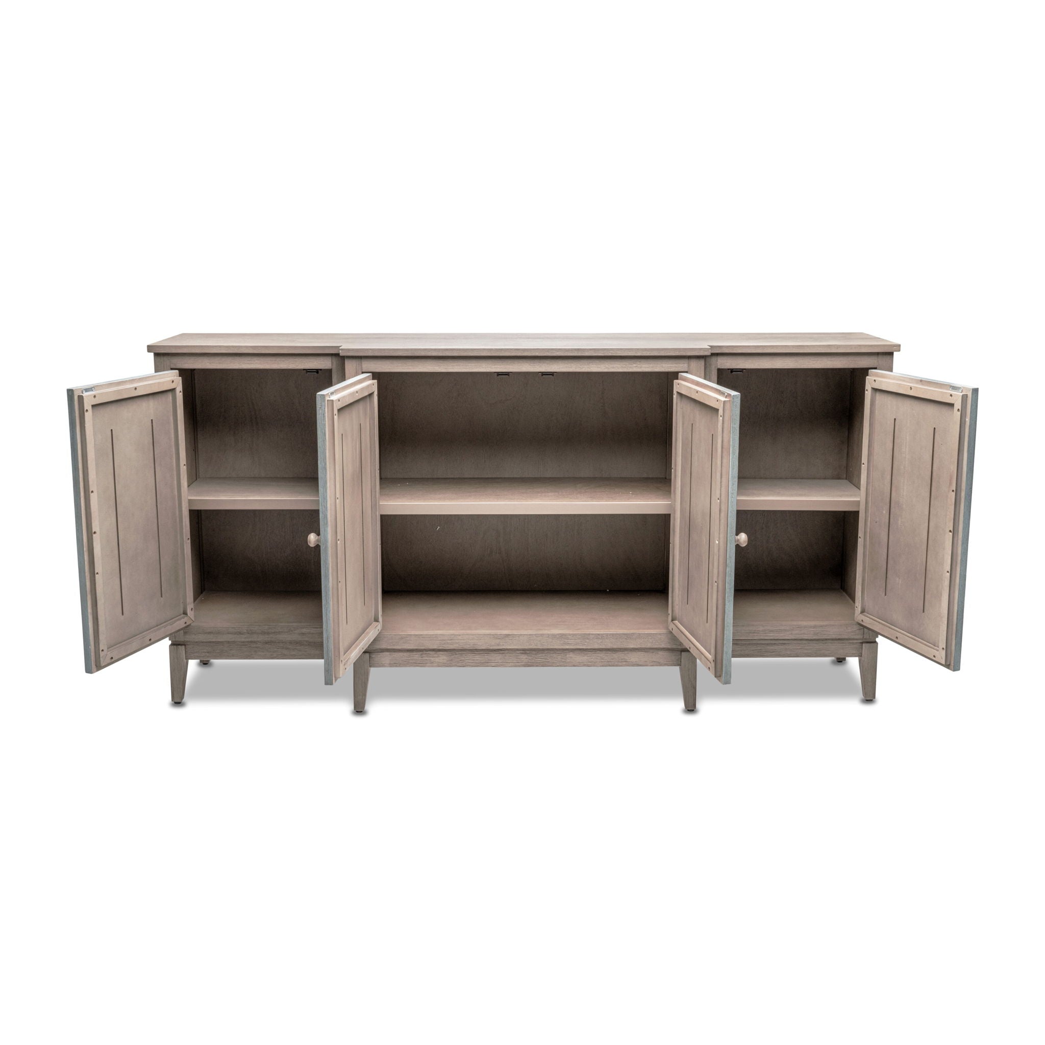 Sanibel - 4-Door Credenza - Green / Light Brown