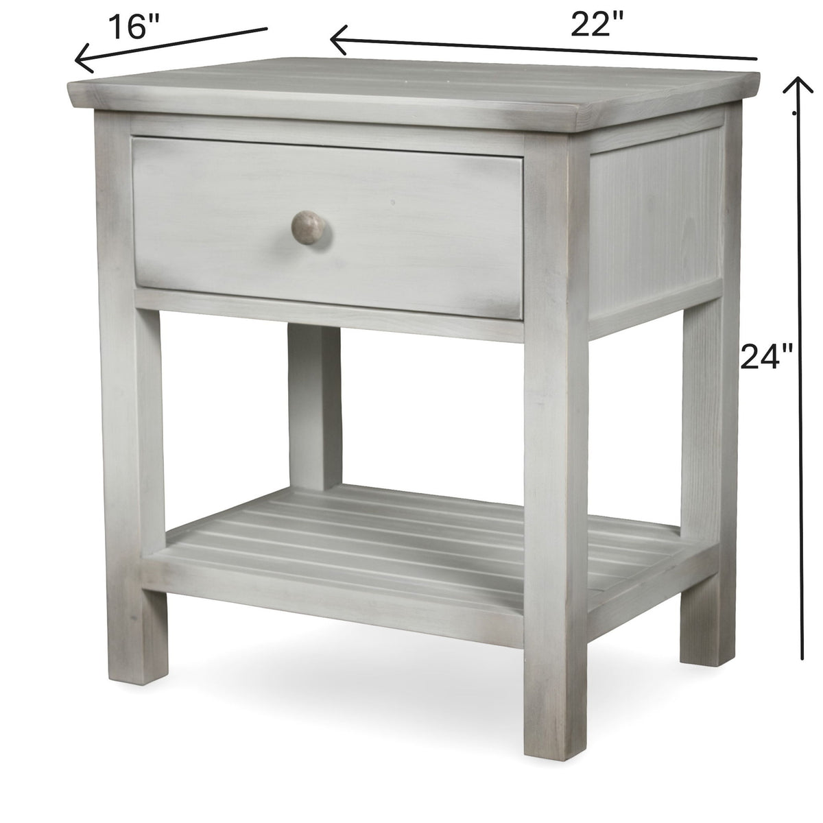 Geneva - 1 Drawer Nightstand With USB-A And USB-C Port - Distressed White