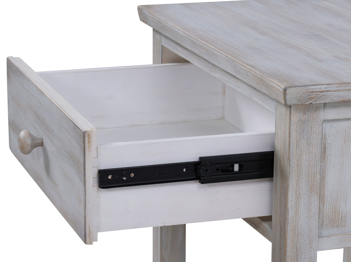 Geneva - 1 Drawer Nightstand With USB-A And USB-C Port - Distressed White