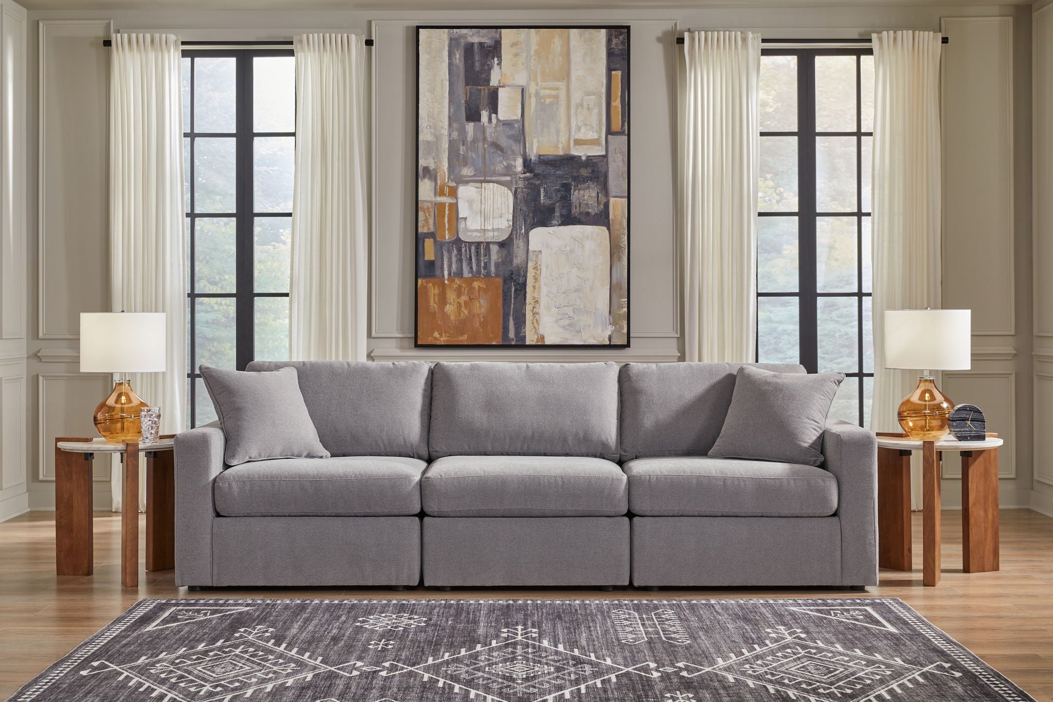 Modmax - Straight Sectional - Granite