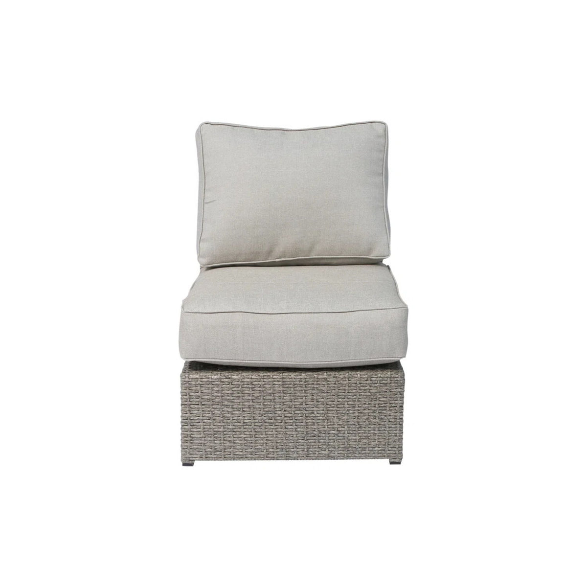 2 Person Wicker Conversation Set With Cushions, Weather Resistant