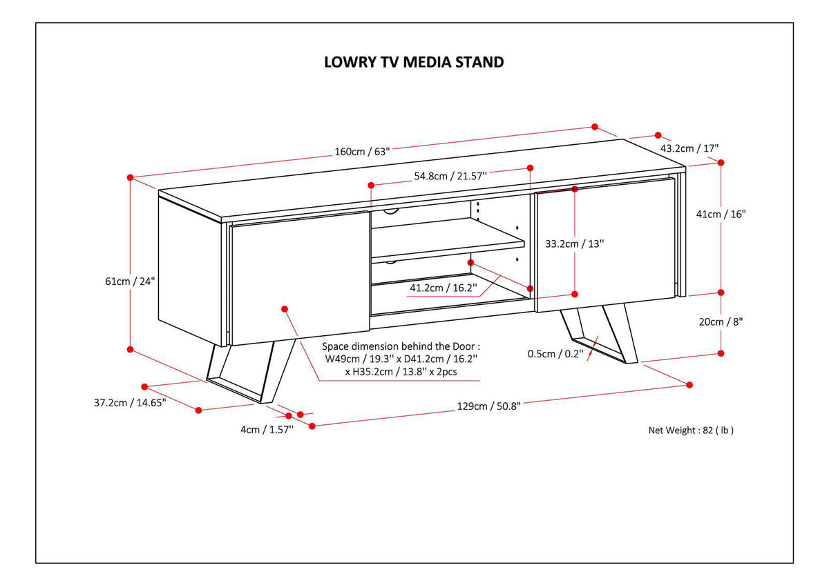 Lowry - TV Media Stand - Rustic Natural Aged Brown