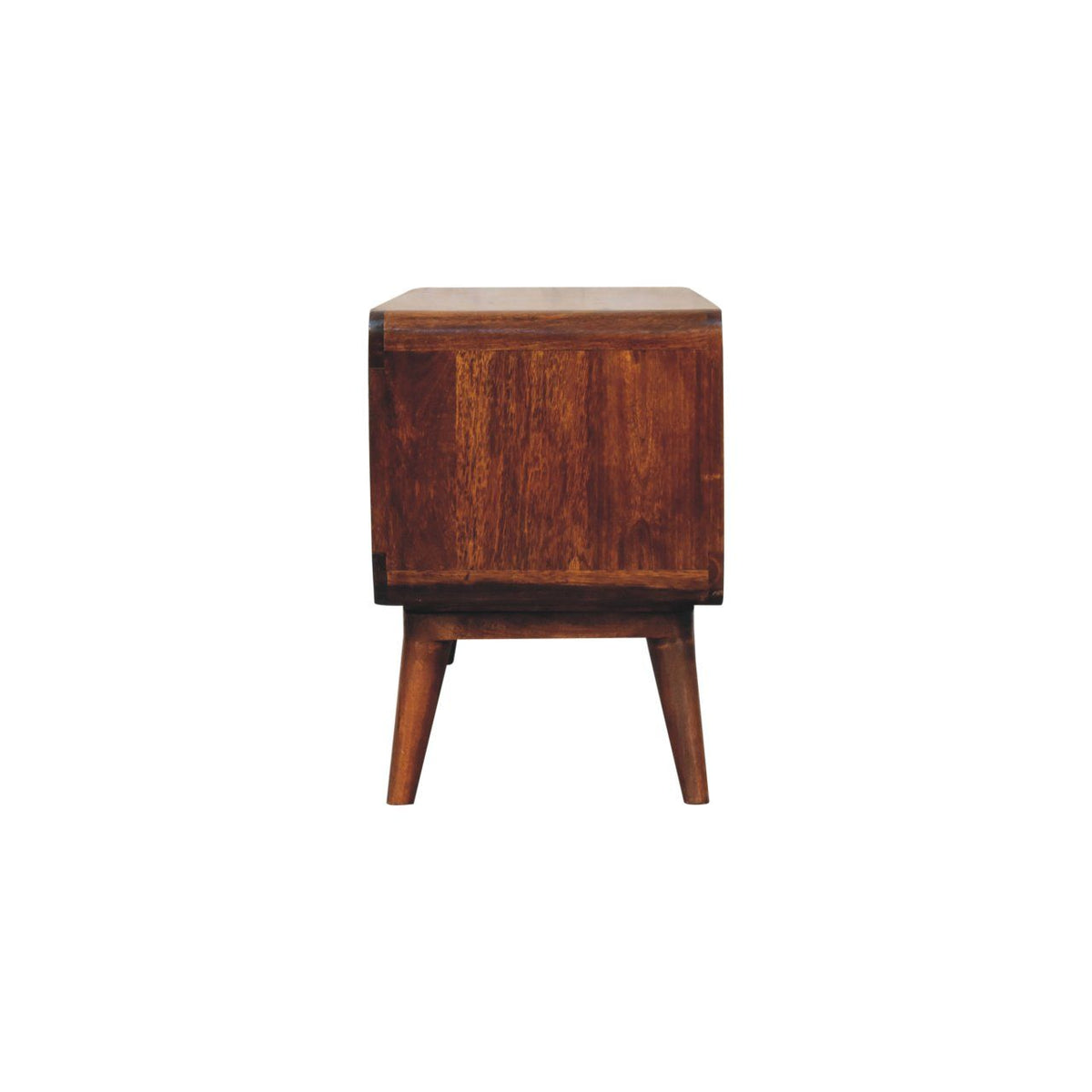 Curved Double Slot Media Unit - Dark Brown